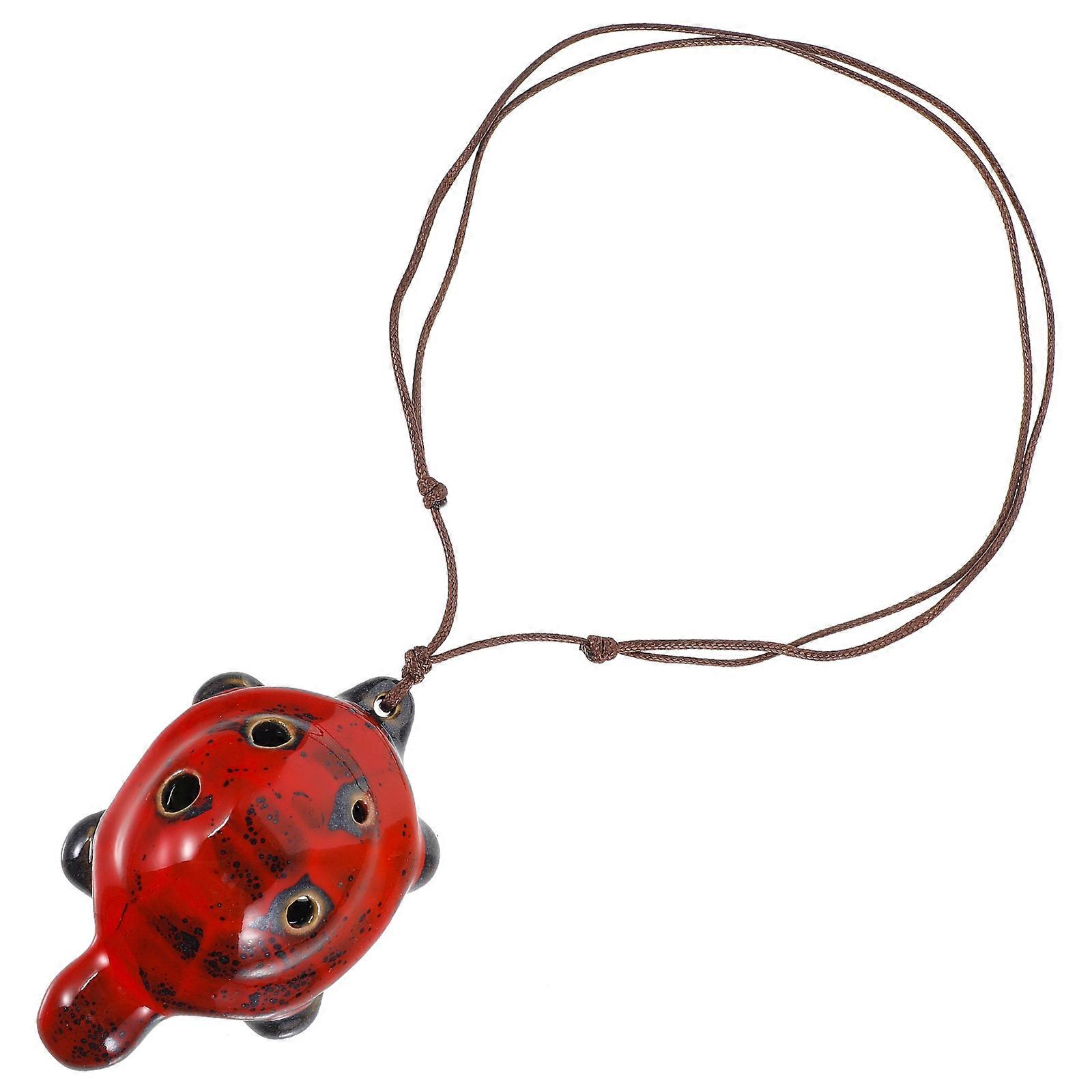 Ceramic Ocarina Instrument Turtle Shaped for Music 5Pcs Portable Set