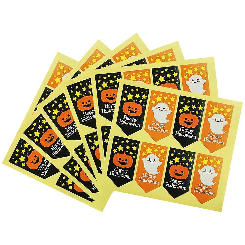Multi-Patterned Halloween Stickers Cartoon Pumpkin Ghost for Gift Packing 120Pcs