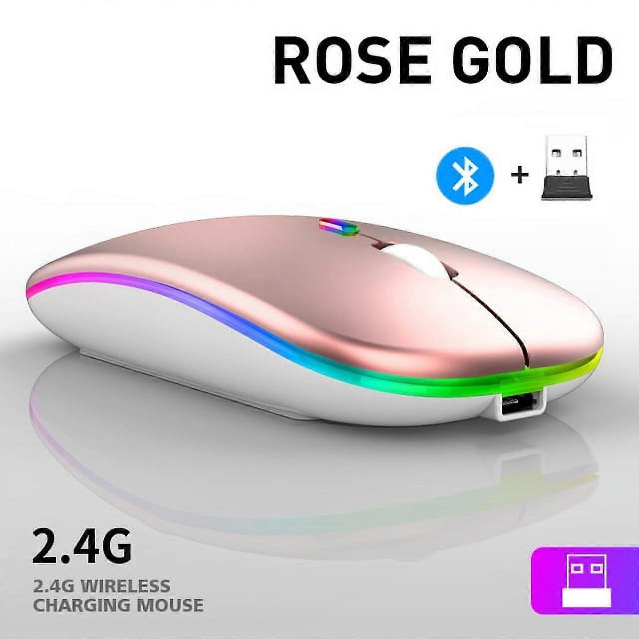 5.0 Wireless With USB Rechargeable RGB Mouse BT5.2 For Laptop Computer PC Macbook Gaming Mouse 2.4GHz 1600DPI