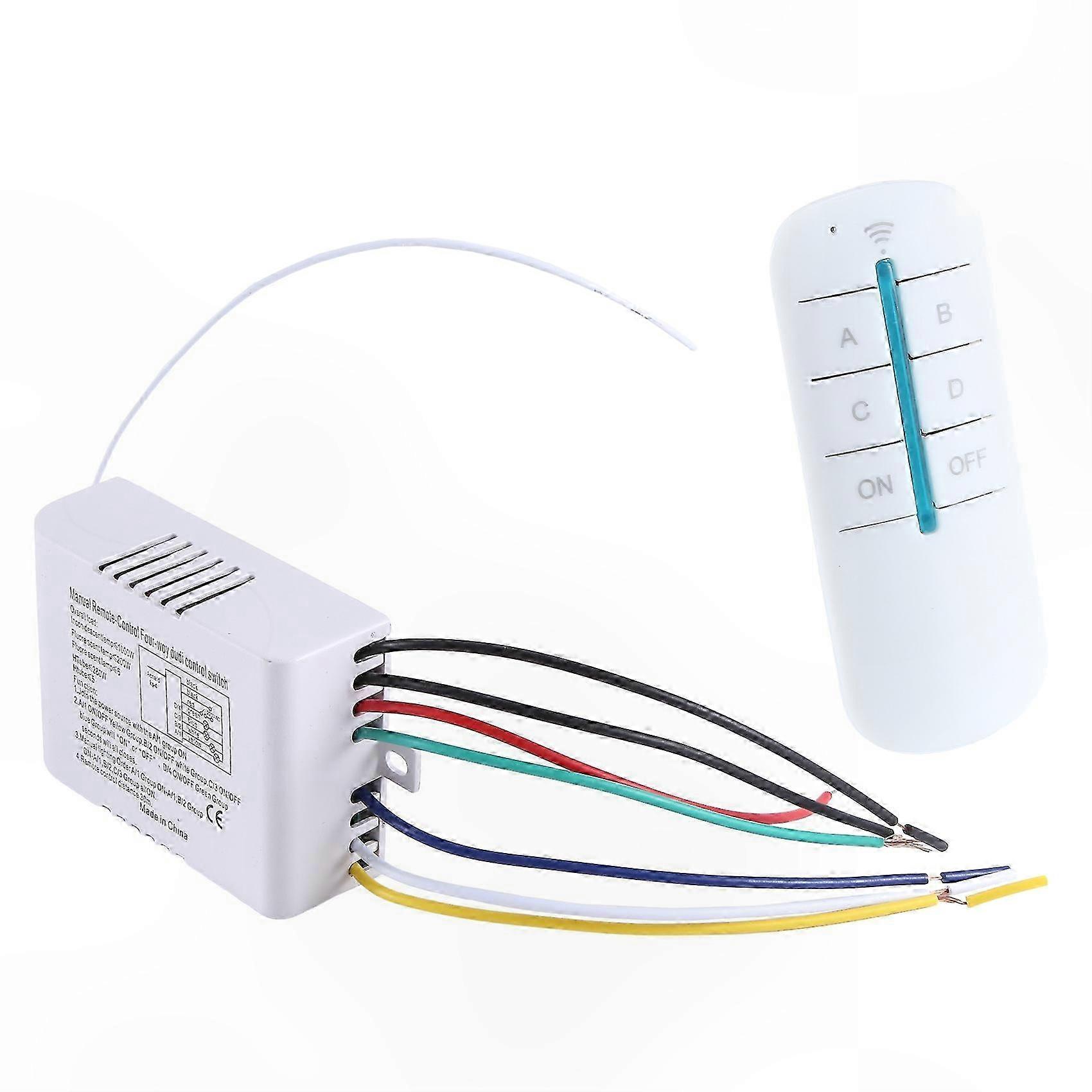 4-Way Wireless Remote Control Light Switch ON/OFF 220V