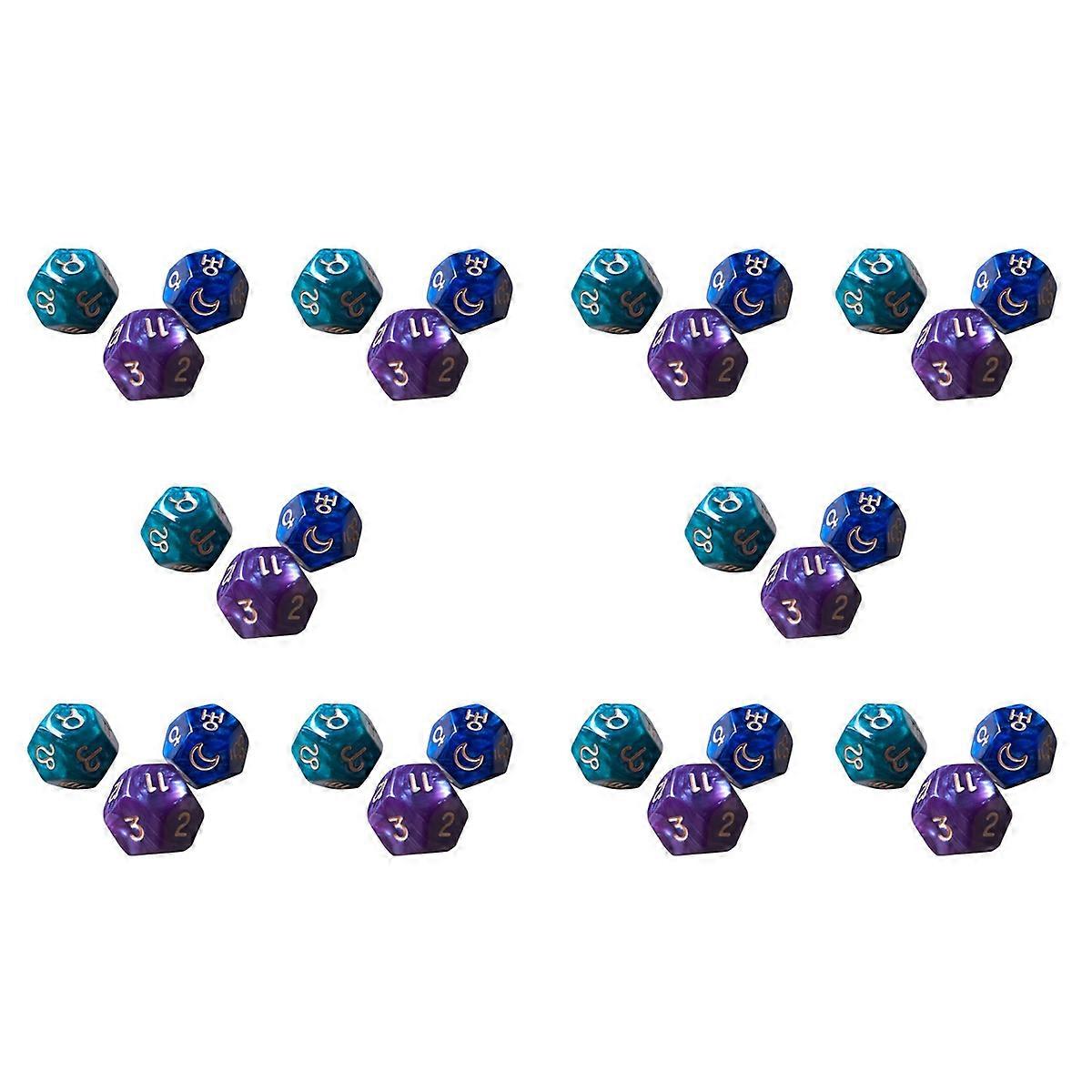 3Pc 12-Sided Tarot Dice Resin Divination Cards Game for Astrologers