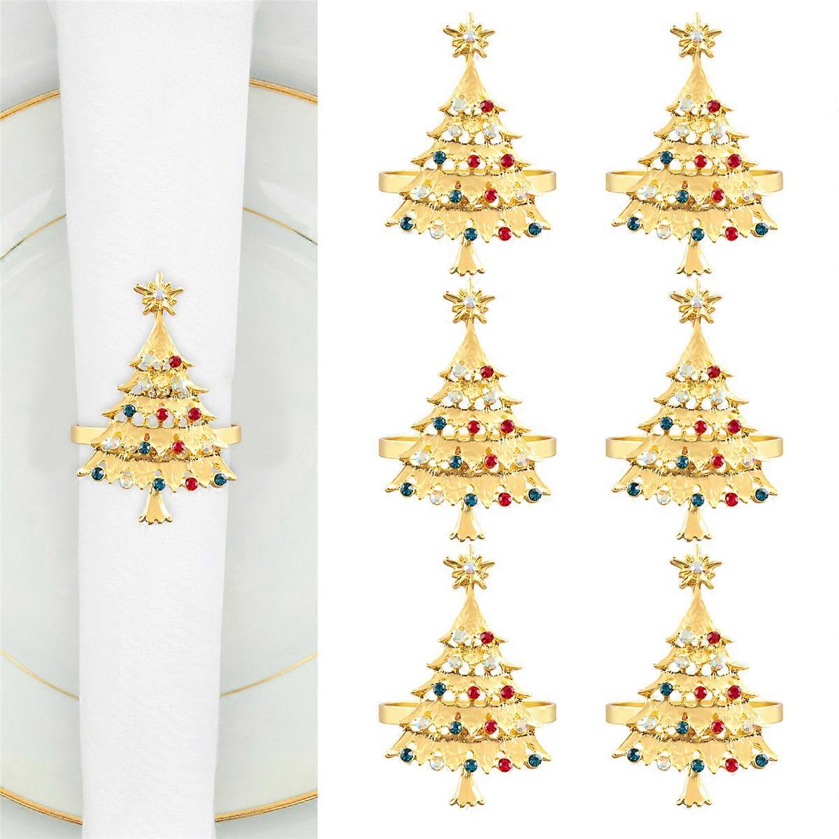 6Pcs Christmas Napkin Button Napkin Ring Napkin Ring Cloth Ring