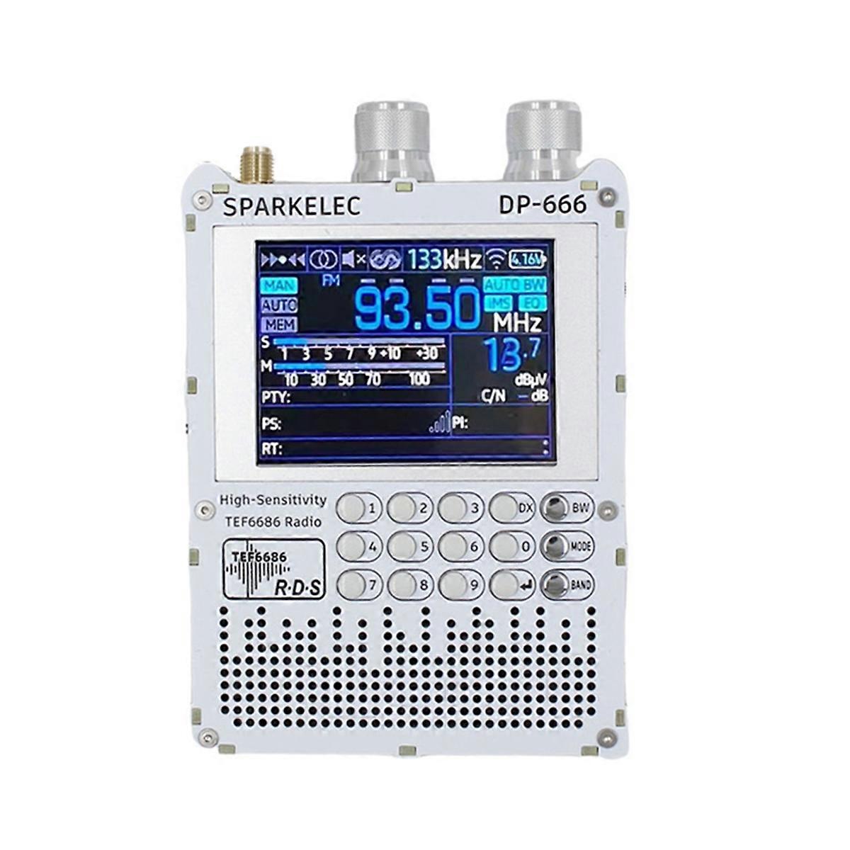 Full Band Radio IPS Touch Screen High Sensitivity Receiver White