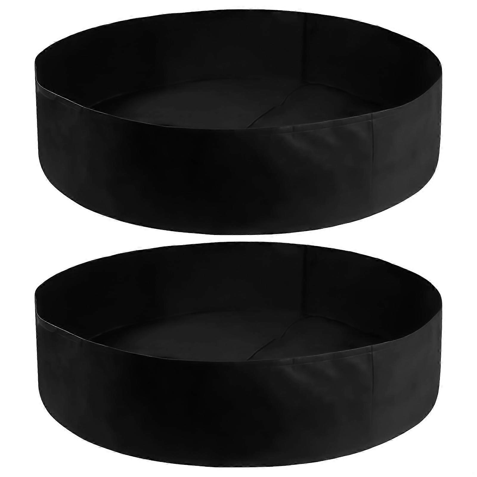 2 Pcs Heavy Duty Felt Planting Bags Round Fabric Grow Bags Black For Vegetables Flowers Fruits