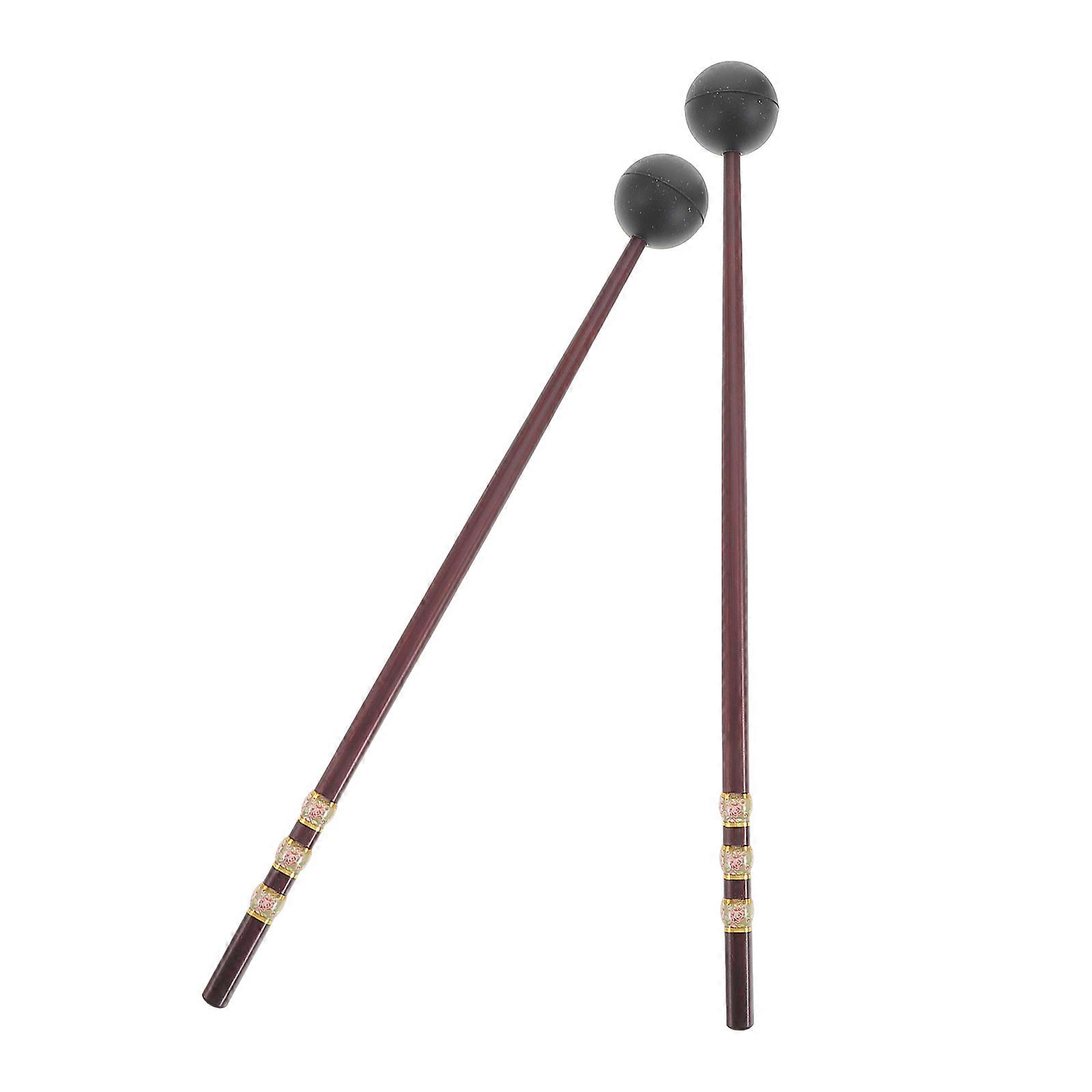 Musical Drumstick Tongue Drum Mallet for Home Use 3Pairs Brown Wood