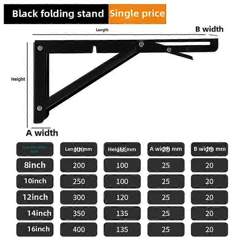 Thickened Stainless Steel L-Type Billie Folding Bracket Nine Ratio Frame Triangular Support Wall Mounted Shelf Bracket