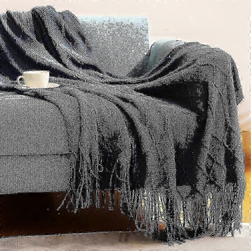 Nordic Knitted Throw Blanket - Soft, Textured & Solid for Sofa, Bed & Christmas Decor in Europe nc-u7
