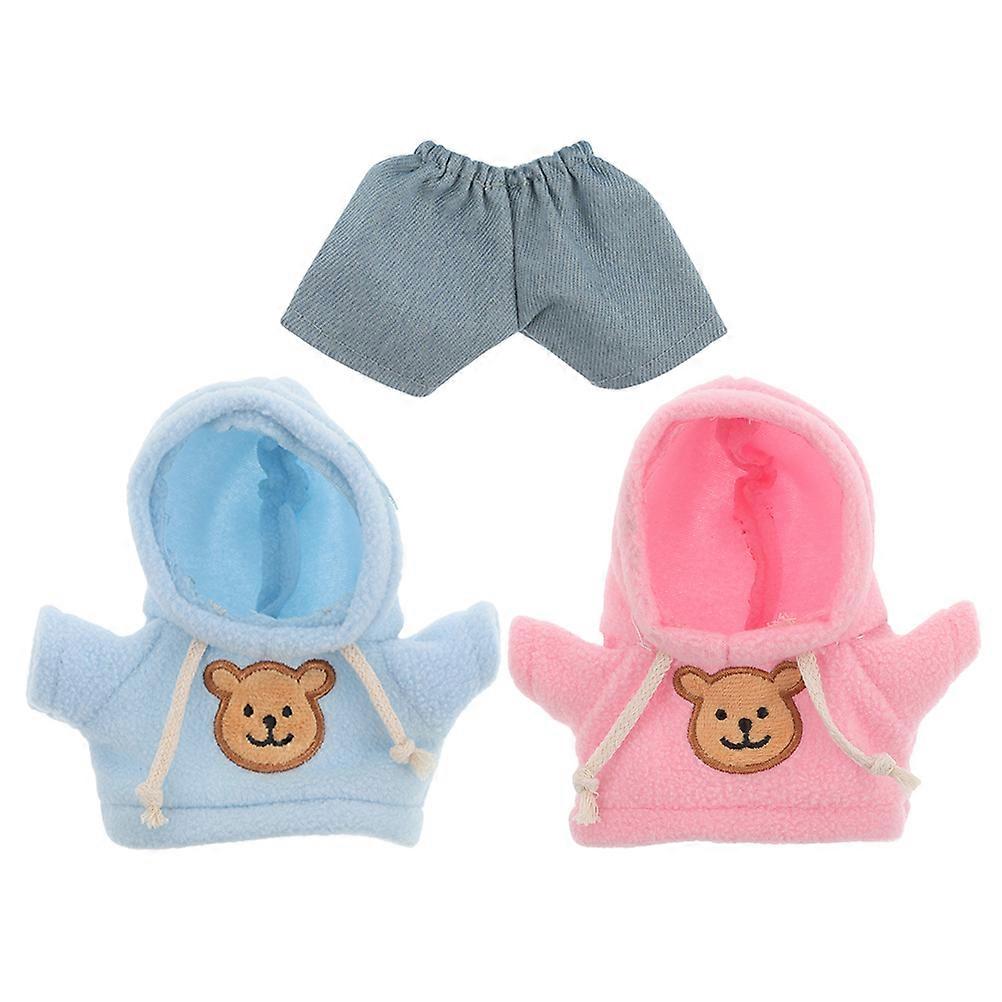 Mini Bear Stuffed Animal Clothes for Doll Use 2Sets Plush Bear Costume