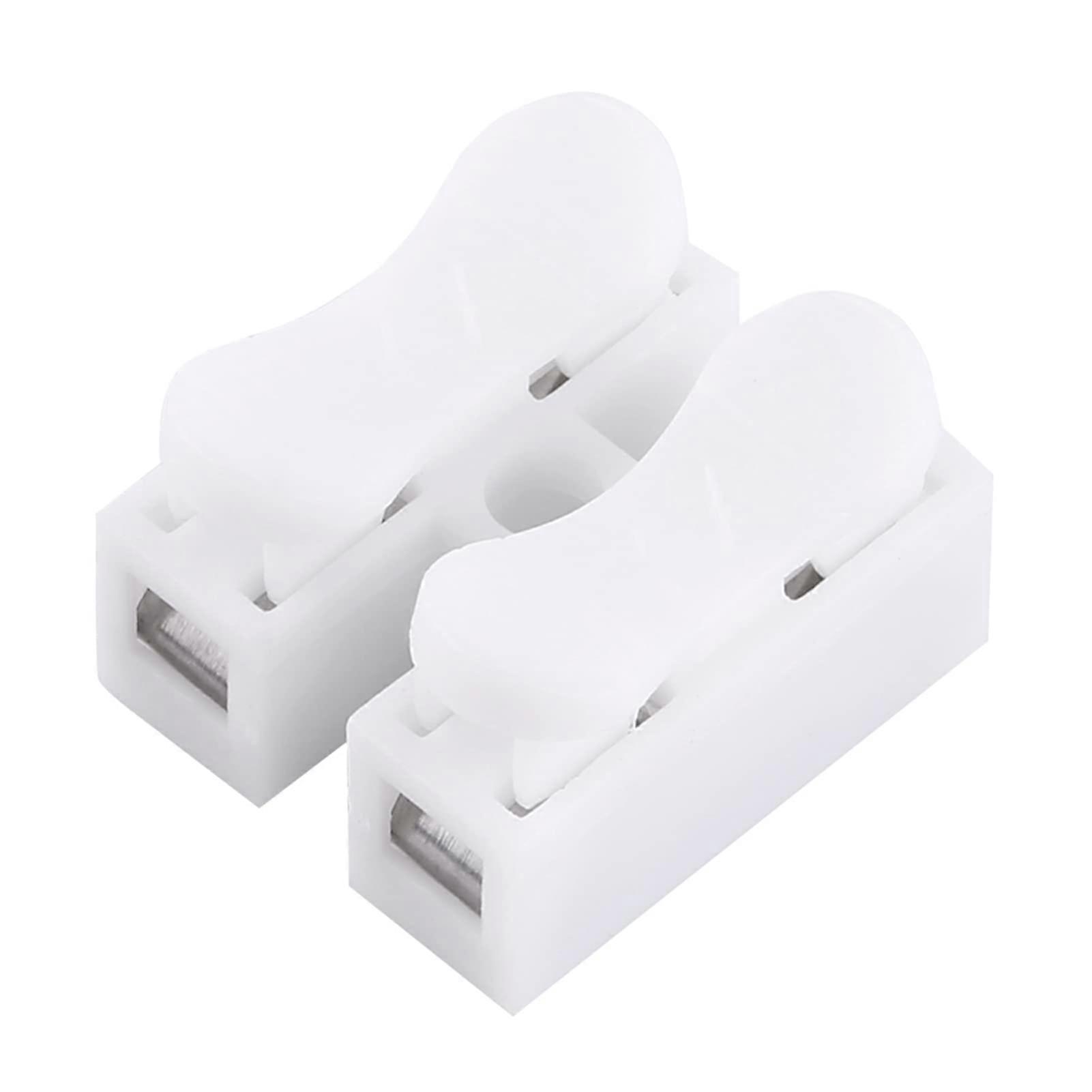 Push Quick Wire Cable Connector 5A 2Pin PushIn SpringLoaded Electrical Connectors White Wiring Terminal Lighting