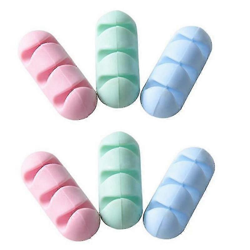 自己接着デスクケーブルオーガナイザー3穴ホルダーケーブルクランプ6個