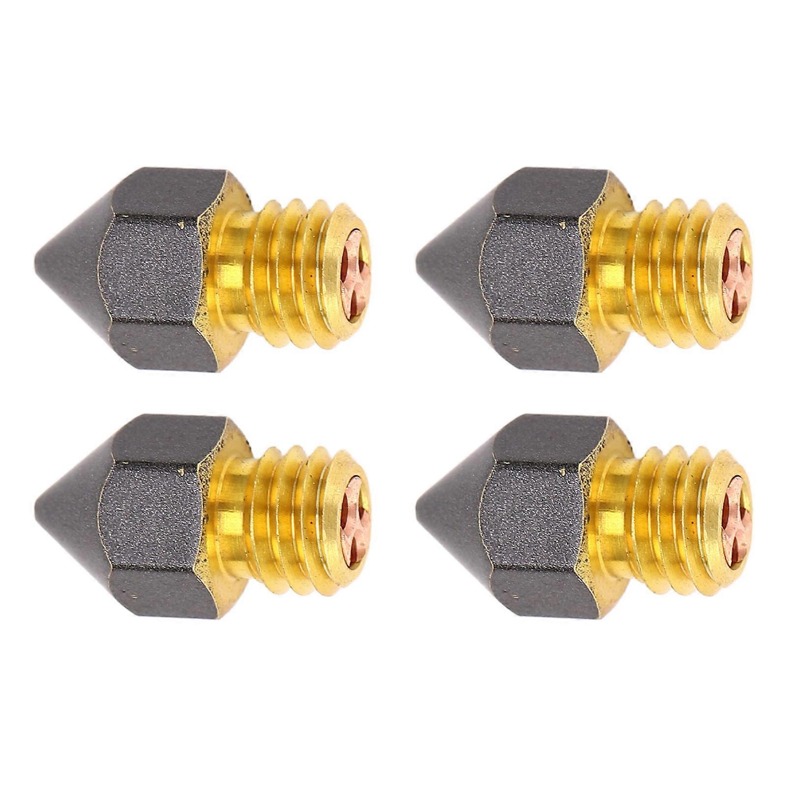 4 Pcs 3D Printer Nozzles Three Hole High Flow Fast Printing Extruders PTFE Coated Brass Print Head for Ender‑3 Ender‑3 Pro 3D Printer 0.2mm 