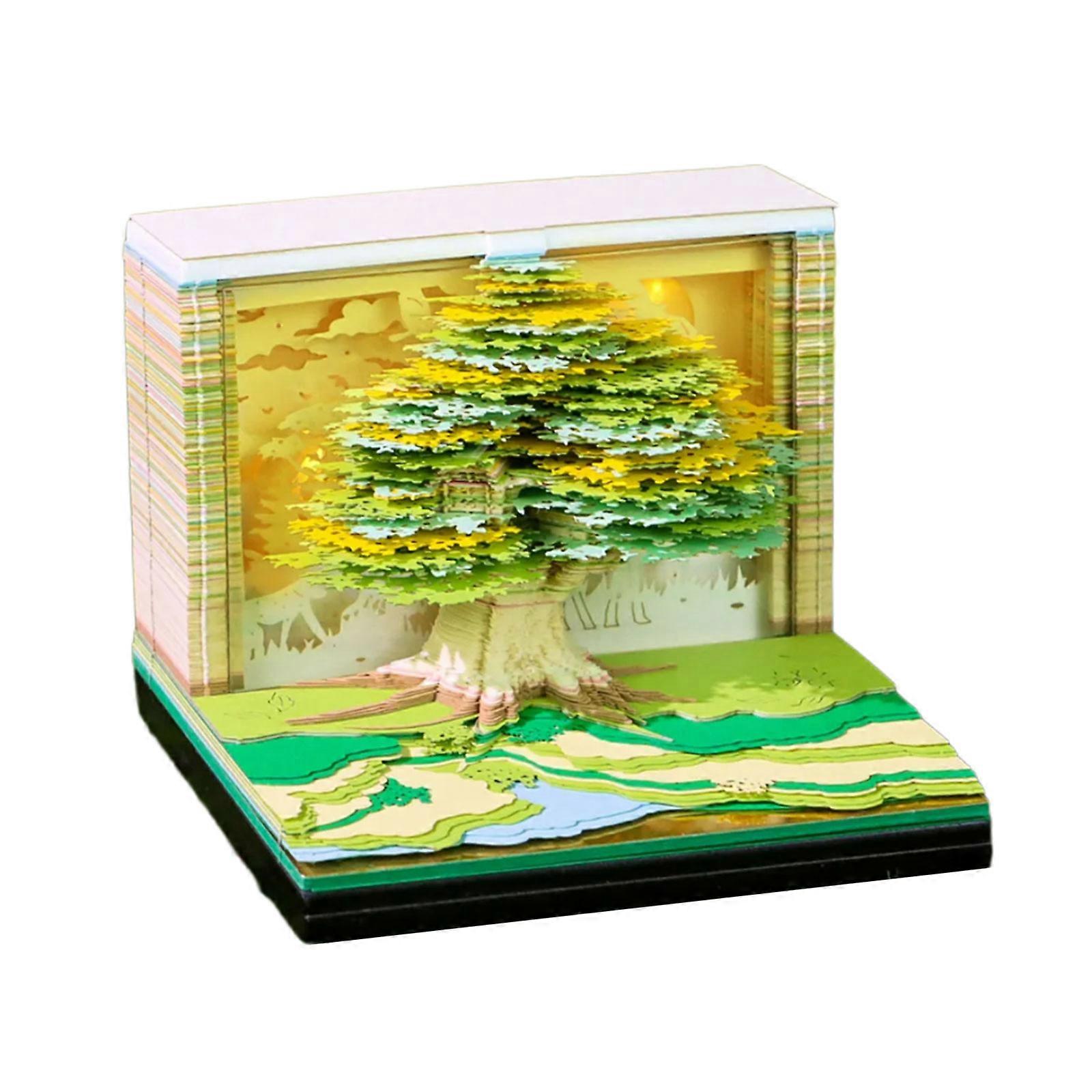 Twenty twenty six Weekly Planner With LED Backlit Treehouse Structure Sustainable Strong Paper Building Perfect For Gift Offering Multicolor