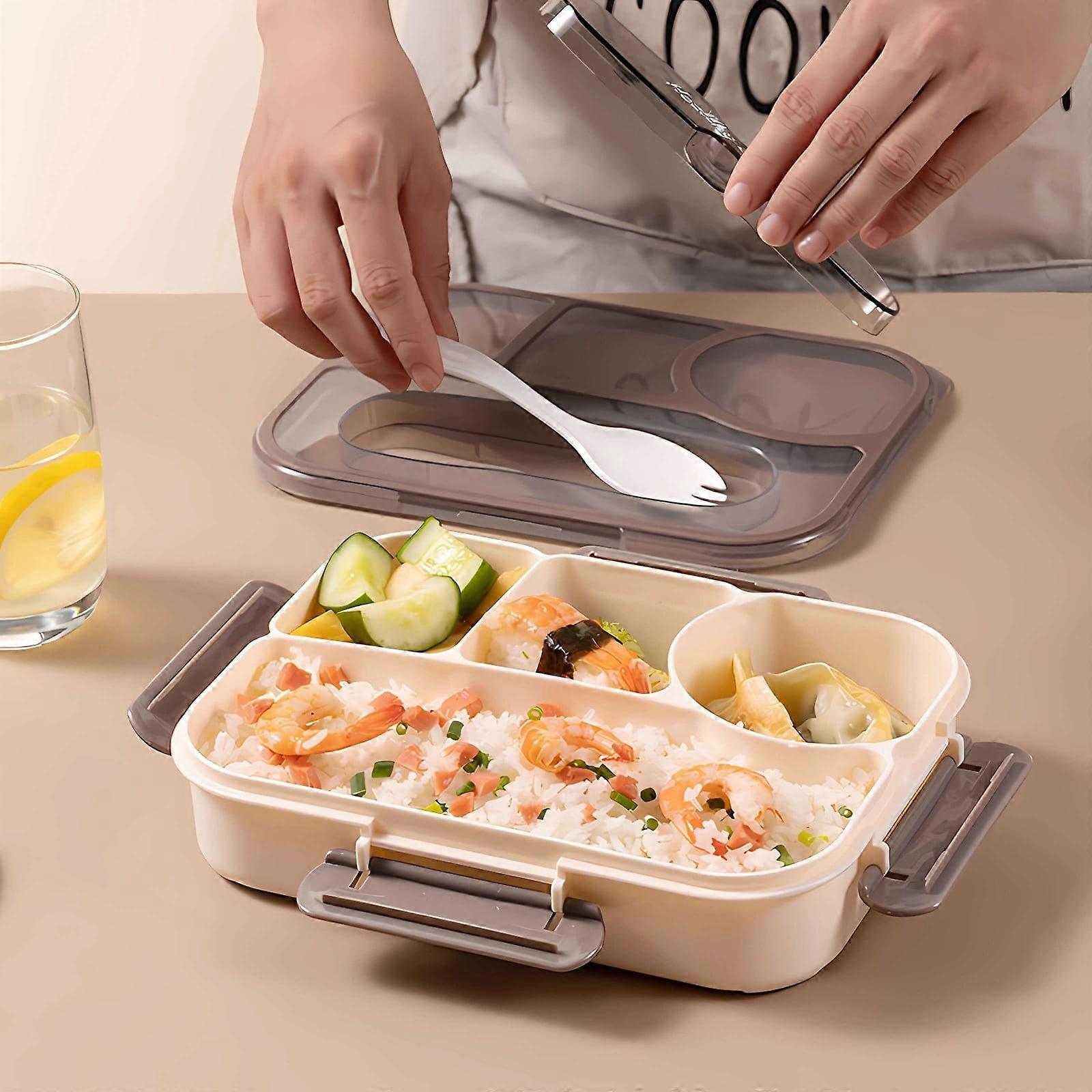 Jacenvly Portable Lunch Box with Cutlery, Compartmentalized & Sealed Bento Box, Compatible with Work, Student Use, High Appearance Design