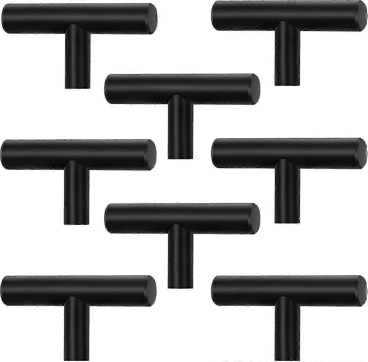 Black Stainless Steel Door Knobs & Drawer Handles, 8pcs Durable Kitchen Cabinet Pulls