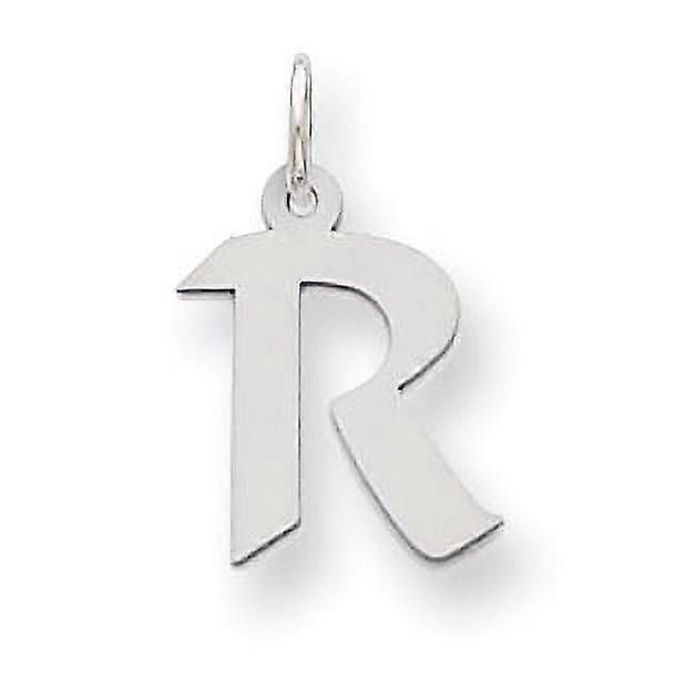 Sterling Silver Small Artisan Block Initial R Charm QC5087R
