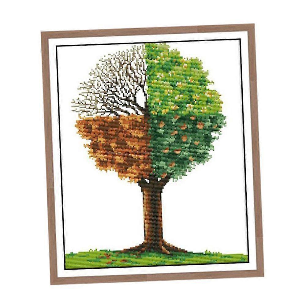 Charm Tree Pattern Cross Stitch Kit Preprint Cross Stitch Kit 11 ct