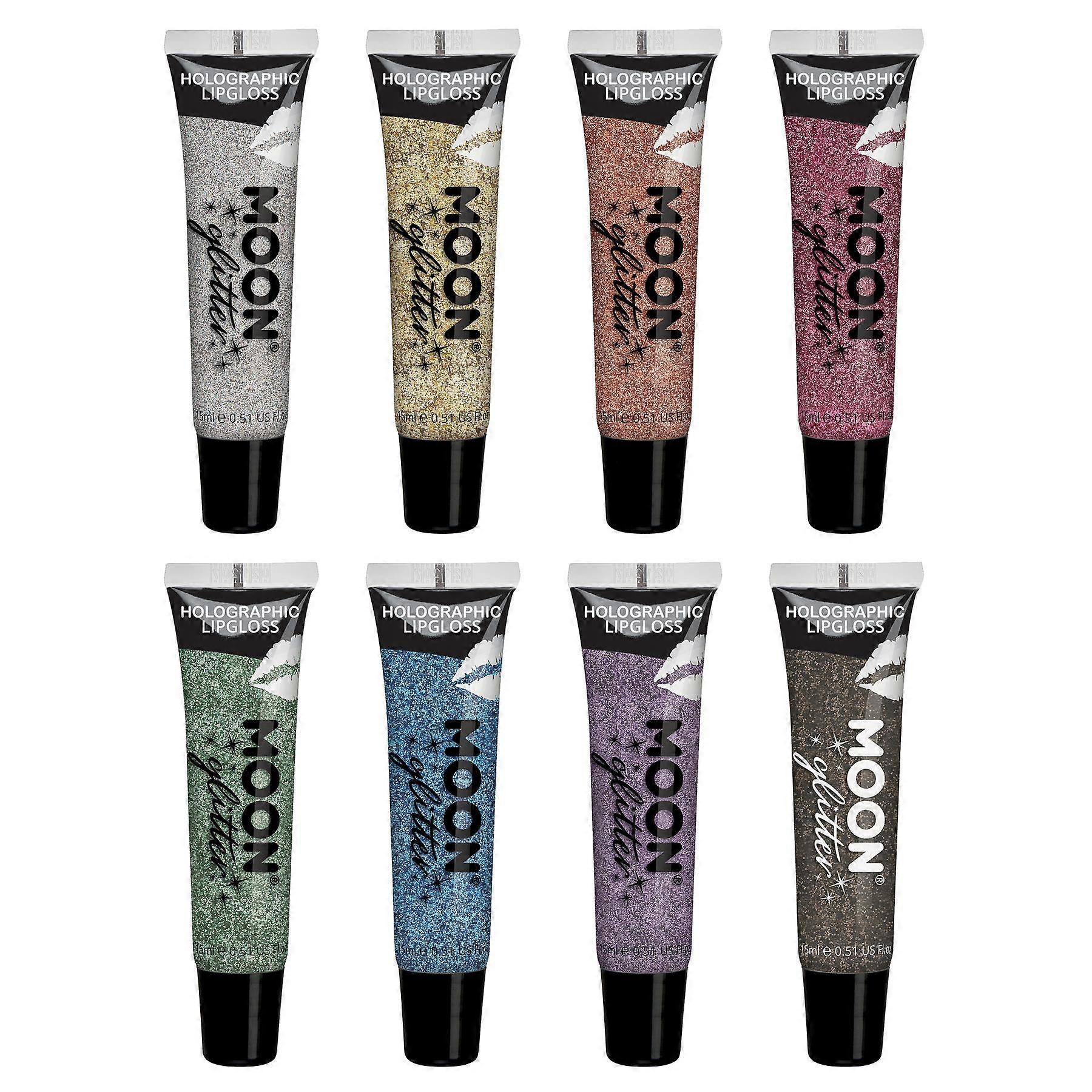 Moon Glitter - Holographic Glitter Lipgloss - Sett med 8