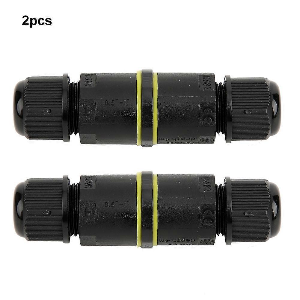 2Pcs Outdoor IP68 Waterproof 3 Pin Junction Box Electrical Cable Wire Connector Accessory