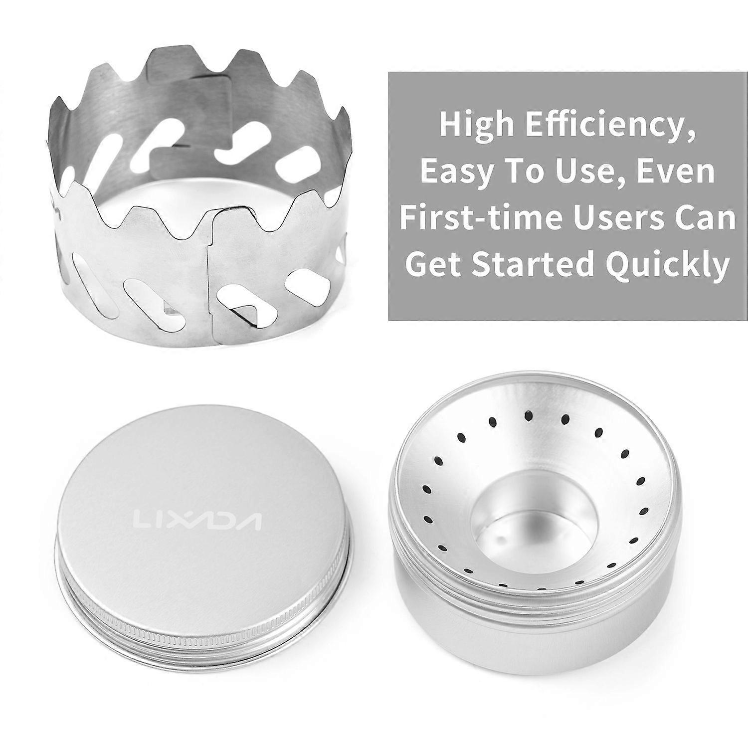 موقد حقائب الظهر الصغير 80 مل موقد كحول من الألومنيوم مع زجاج أمامي صغير من الفولاذ المقاوم للصدأ محمول C