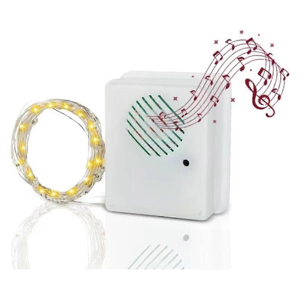 DIY Christmas Sound Sensor With LED String Decorative Lights Christmas Music Speaker For Party Xmas Tree Deco
