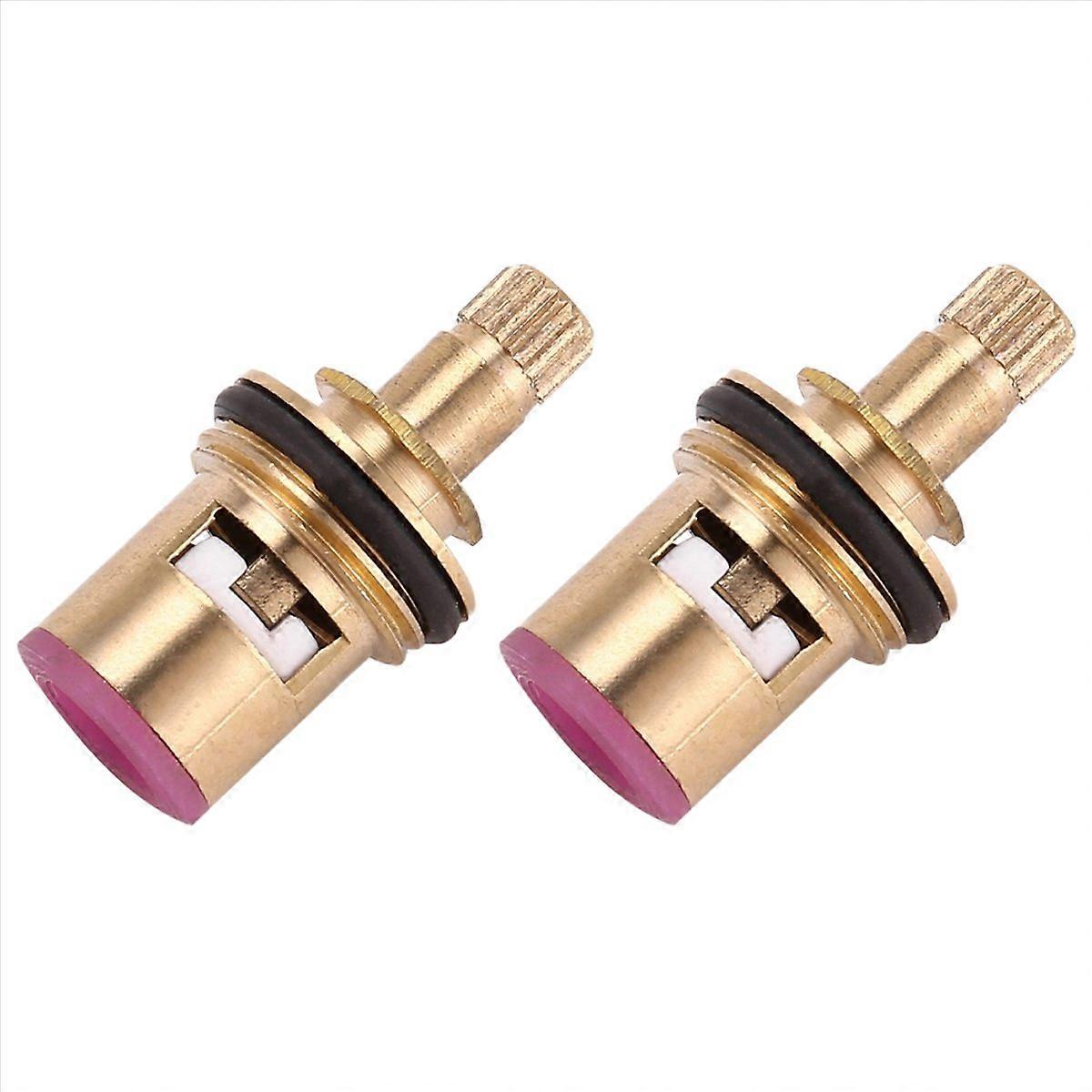 2 pcs 1/2" 20 Teeth Ceramic Disc Turn Valve Replacement Hot Cold