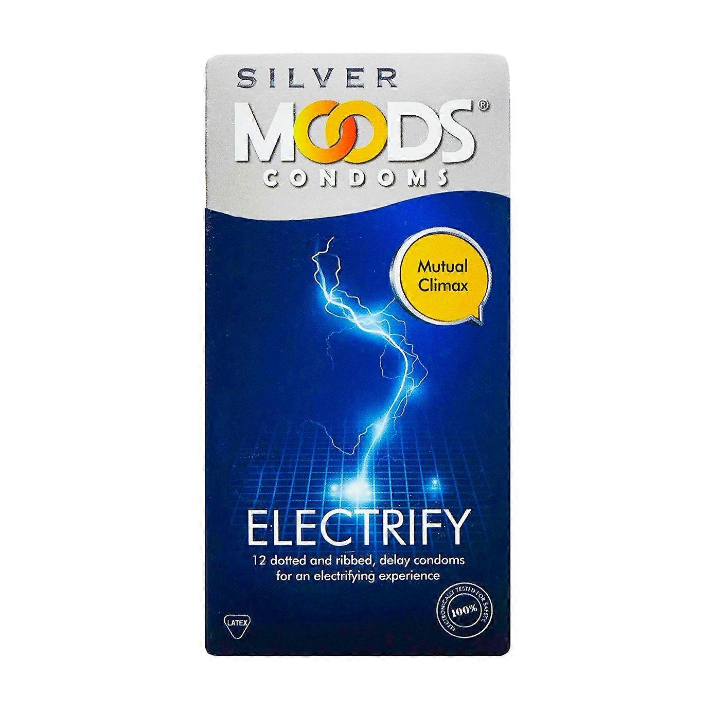 Relief dotted condoms with a stimulating effect (12 pcs), Electrify Condoms, Moods