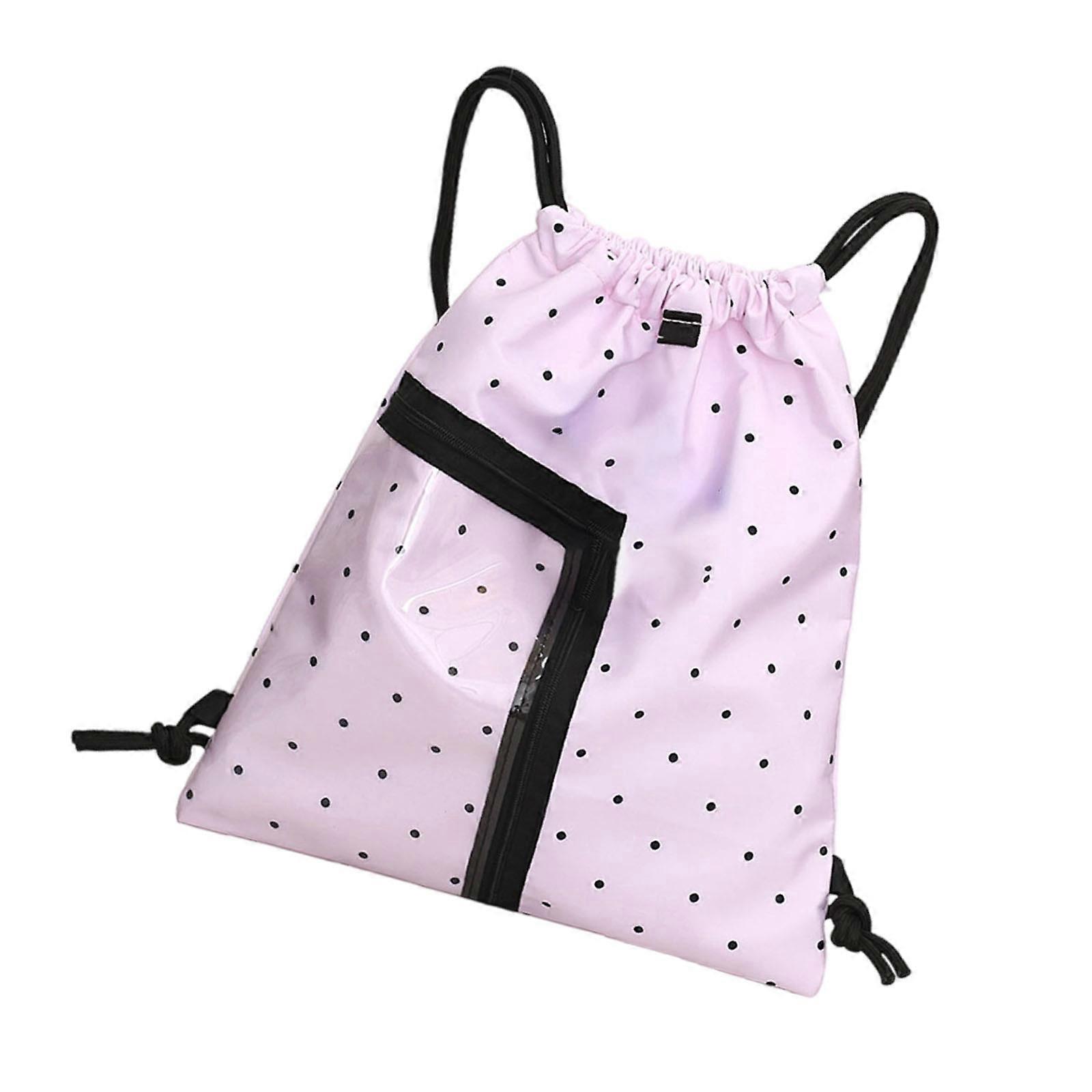 Itabag Drawstring Backpacks Bag Transparent Pin Display Backpacks with Inserts for School Concerts Anime Display Backpac  Purple