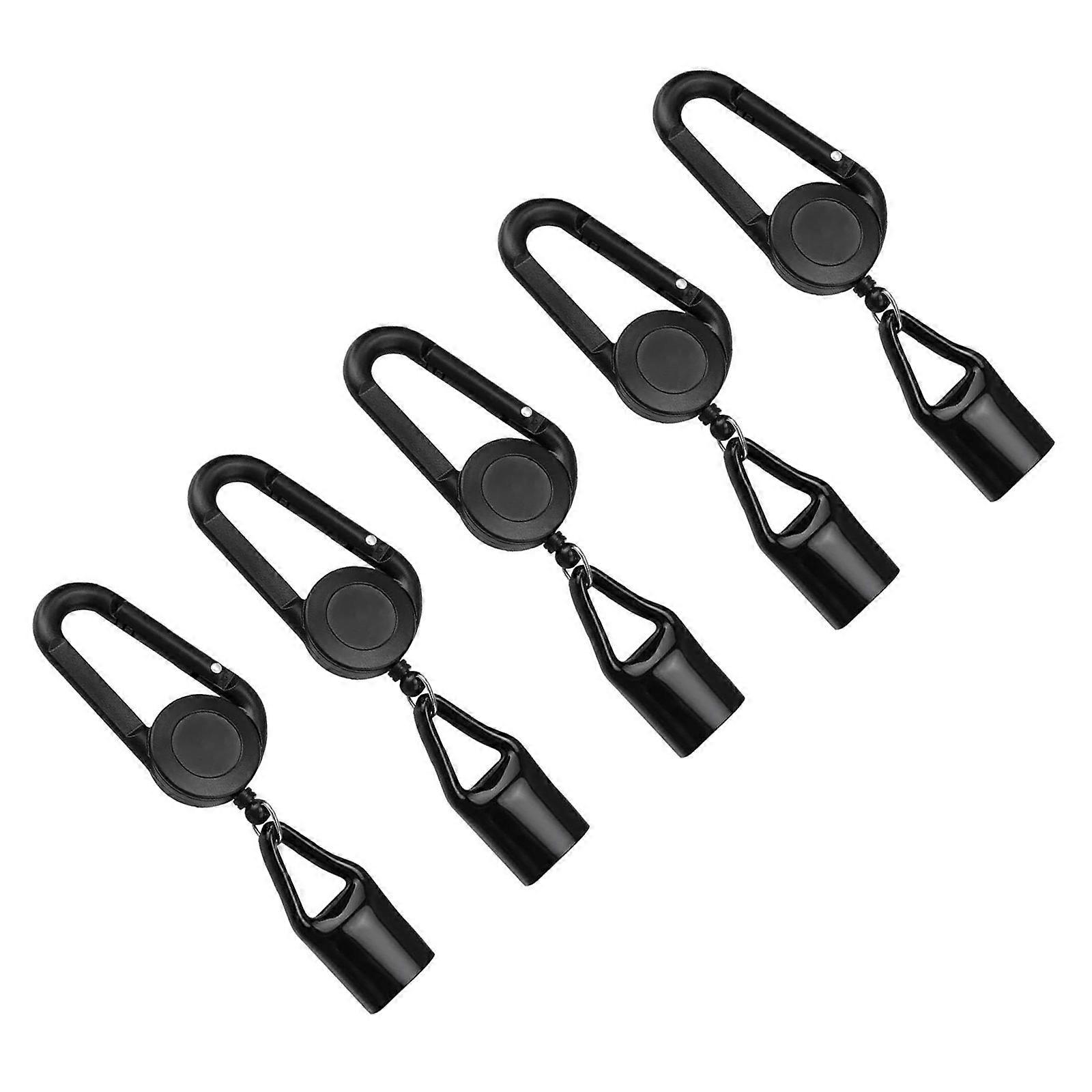 5Pcs Anti Loss Lighter Holder with Retractable Nylon Cord Fast Release Carabiner Clip For Backpacks Key Attachment Multicolor