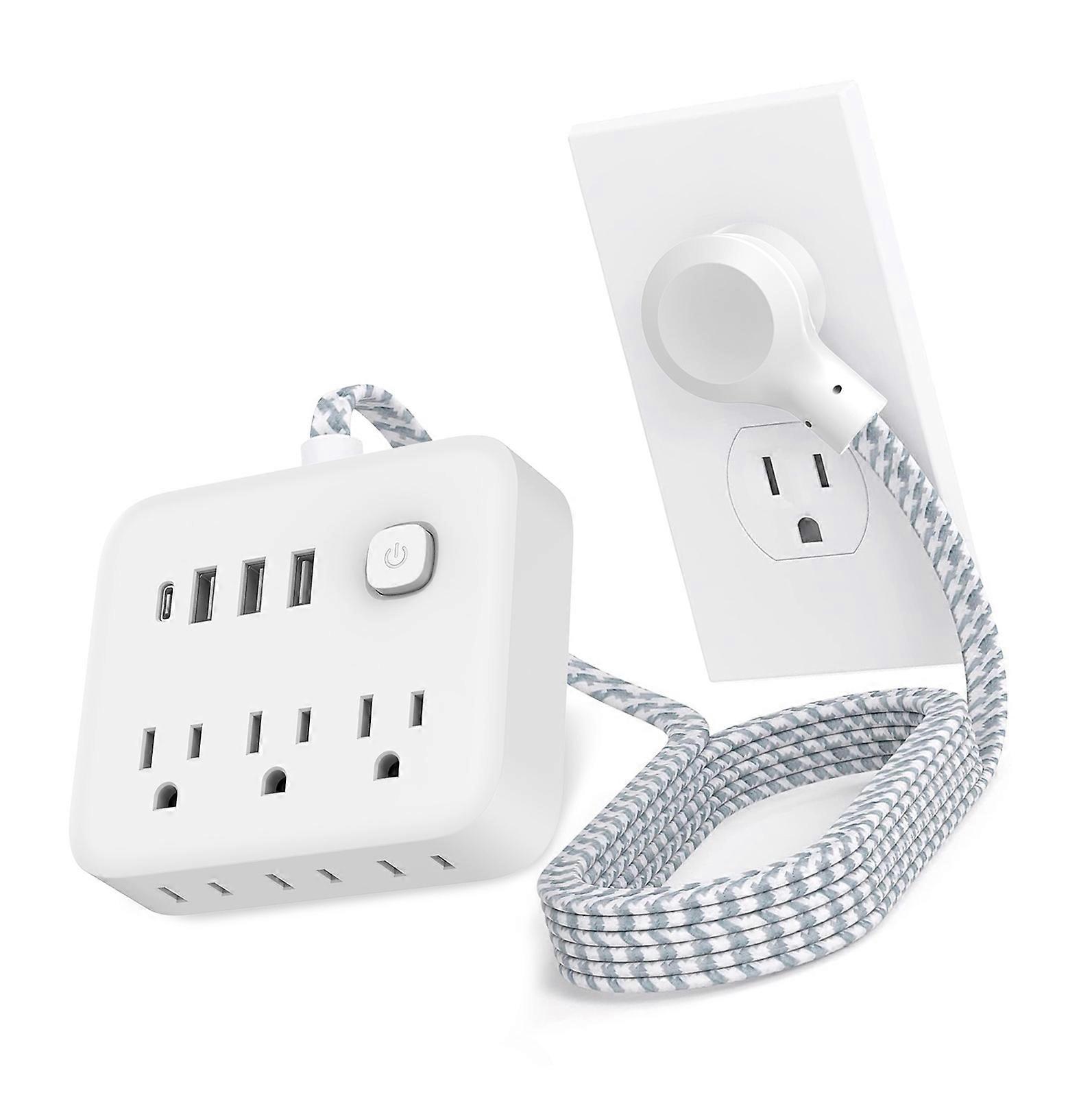 Efficient 3 Outlet Power Station Flexible Cable Safety Guards Charging Station For Electronics Charging Multicolor