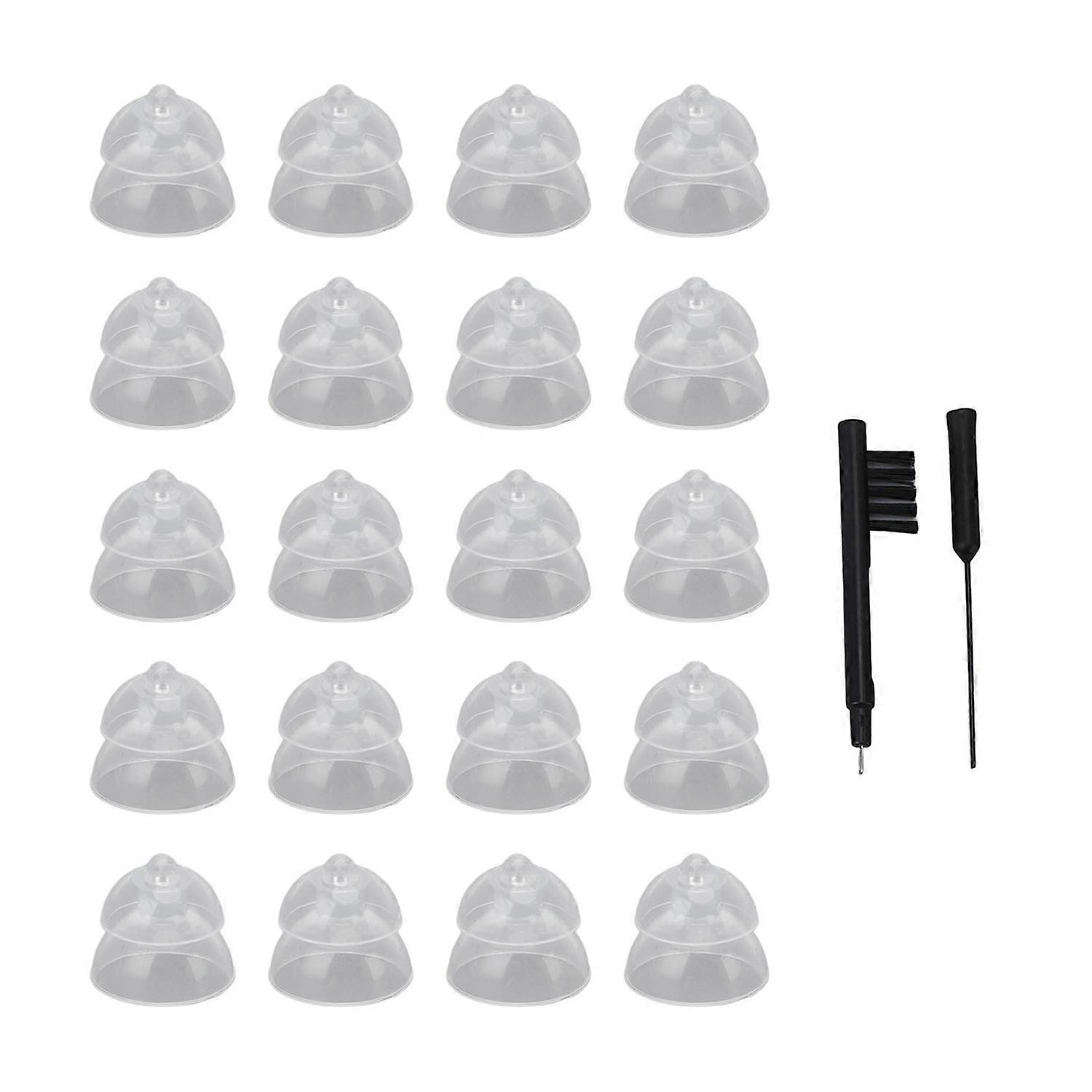 20pcs 10mm Double Layer Hearing Closed Domes Improve Hearing High Transparency Close Domes for Repla