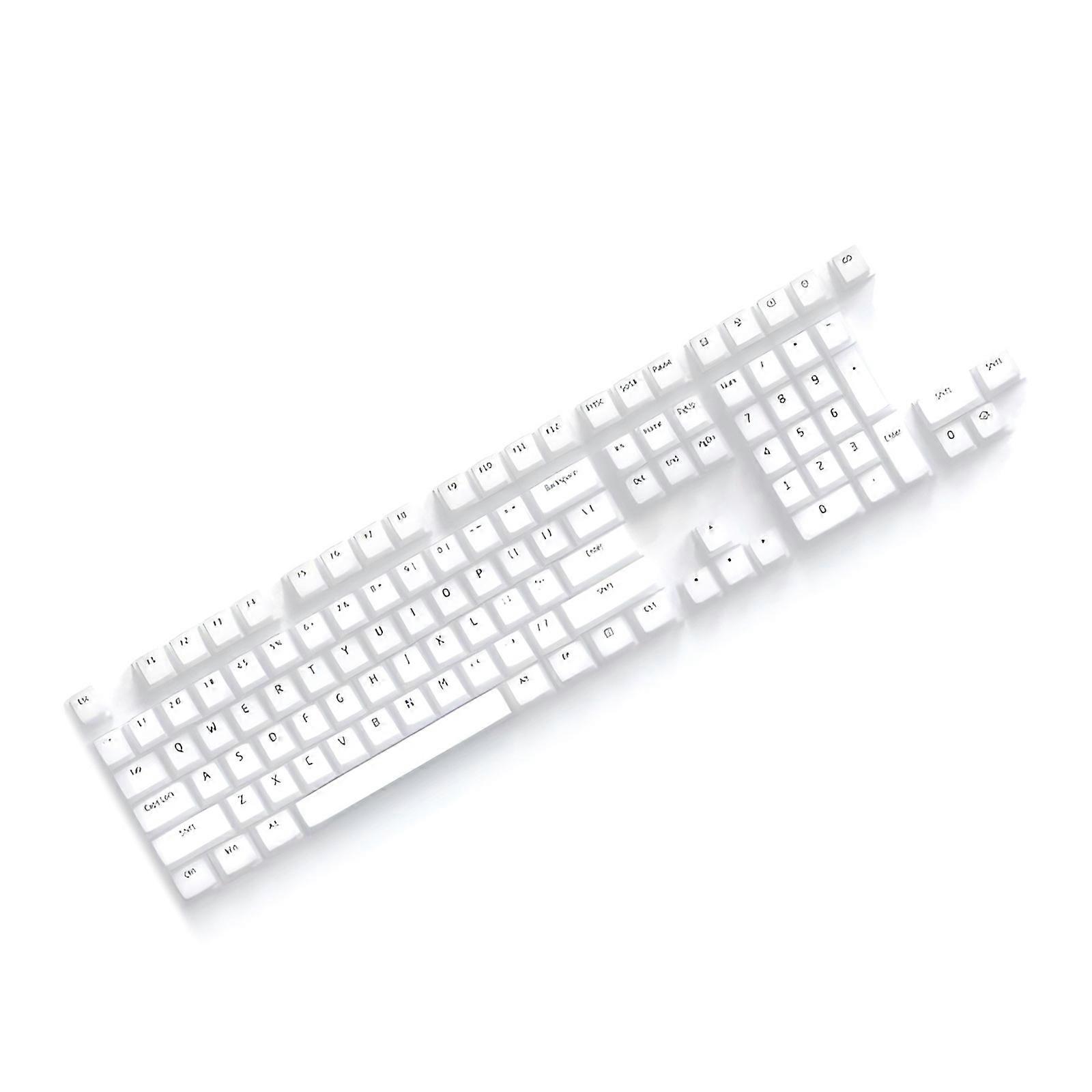 Soft Silicone Keycaps, Double Layered for Noise Reduction Candy Palette Keycap Set for Keyboard Customization  White