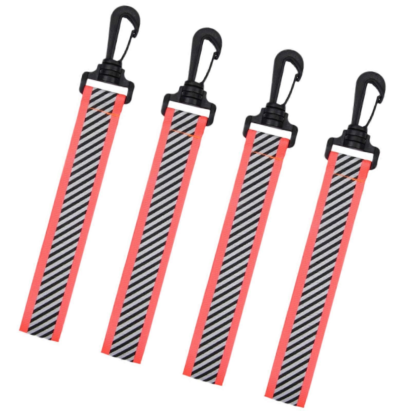 4pcs Quick Detach Reflective Strap For Night Running Cycling Visibility Enhancement Webbing Design Reflective Straps  Red