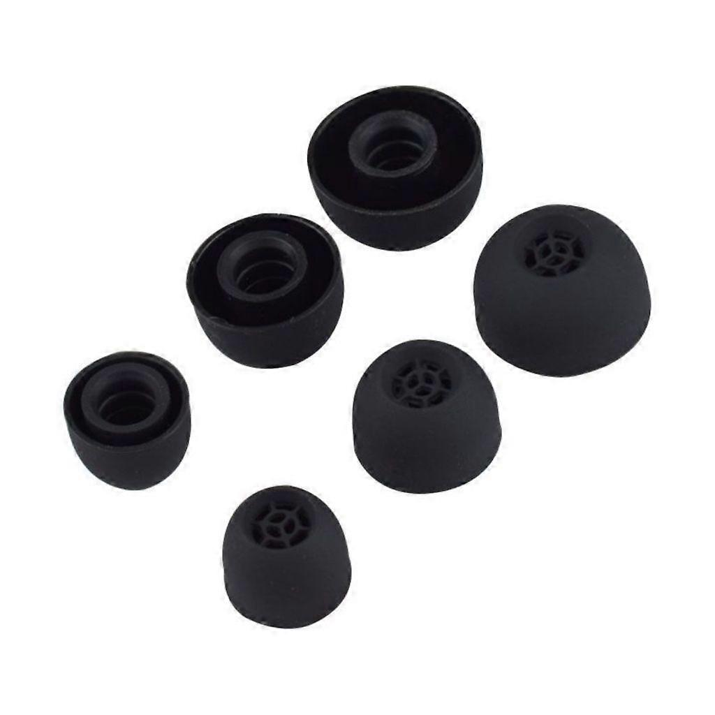 6pc Elastomer Earbud Case Defense Easy Break On Plan Black