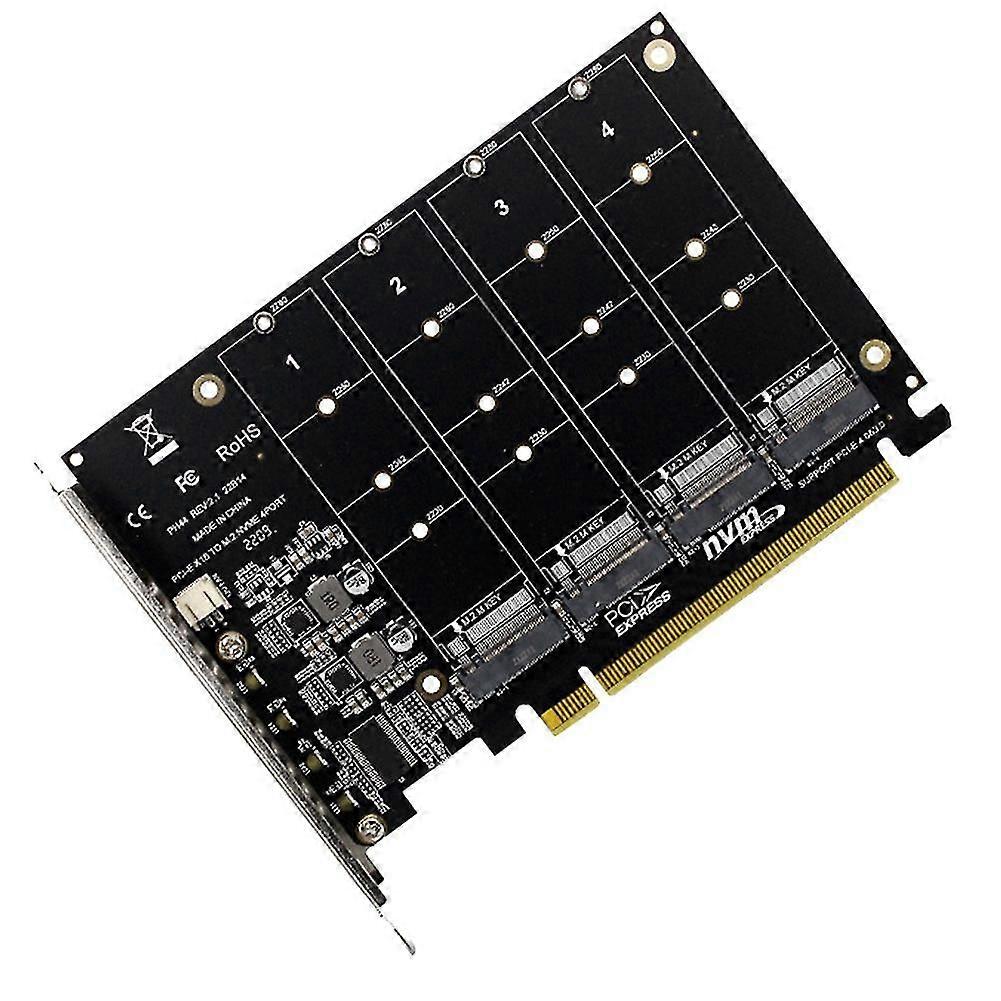 Ph44 Nvme 4-disk Card Pci-e Raid Card Signal Splitting Expansion Card Nvme Raid Pcie 4.0 3.0 X16 Sp