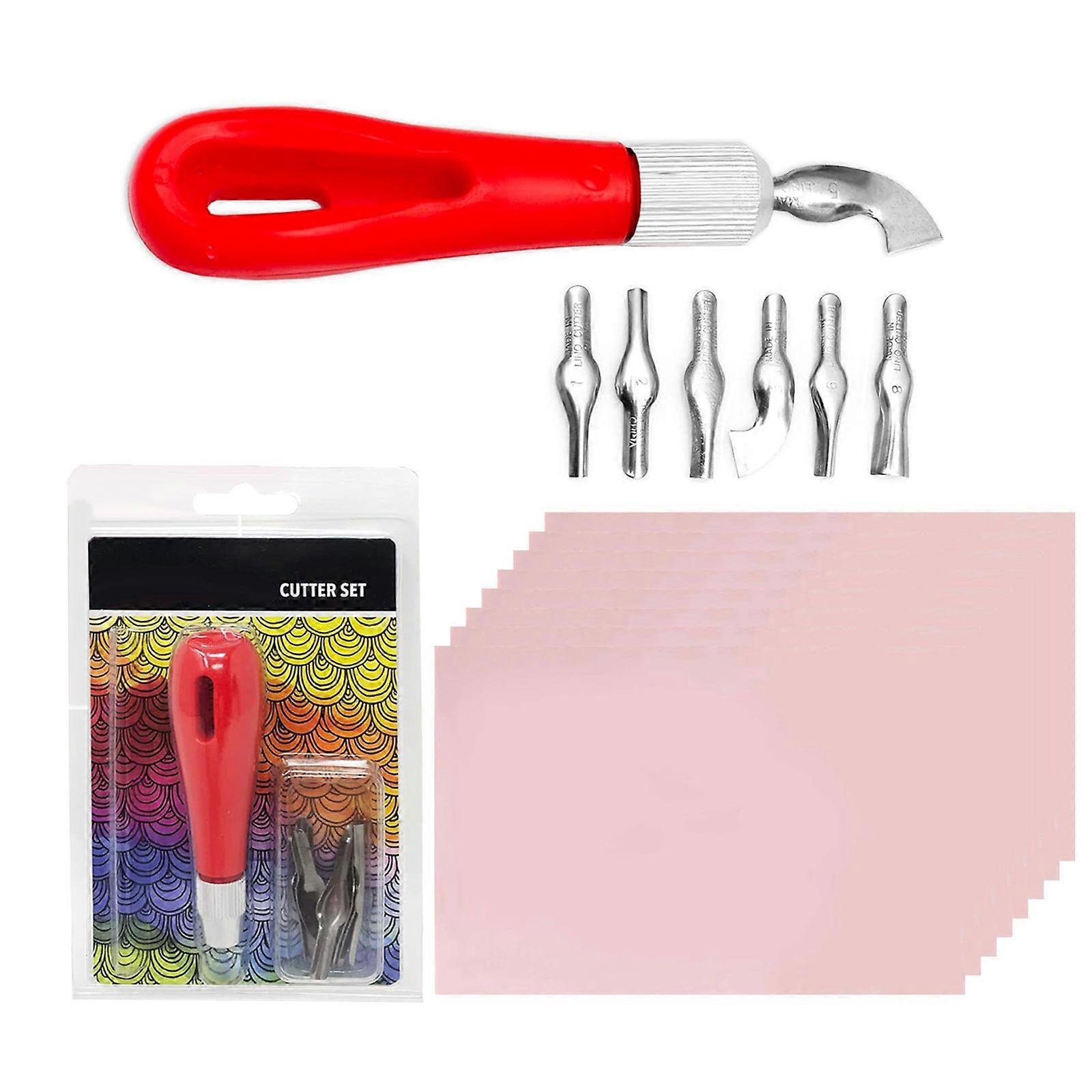 Rubber Block Stamp Carving Block Stamp Making Kits with Cutter Tool DIY Carving Rubber Stamp for Printmaking Printings Multicolor