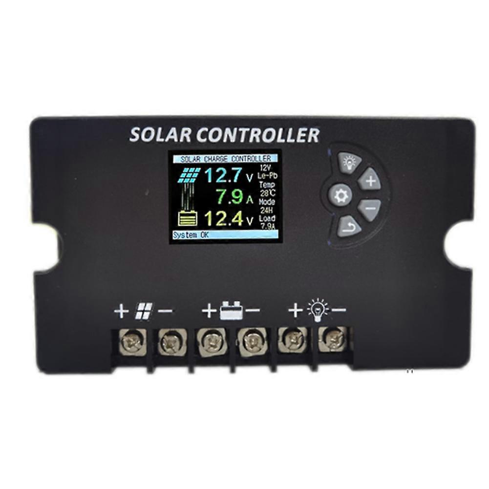 12V/24V PWM Solar Charge Controller 20A with Color LCD Screen, Adjustable Voltage, Multi-Battery Support