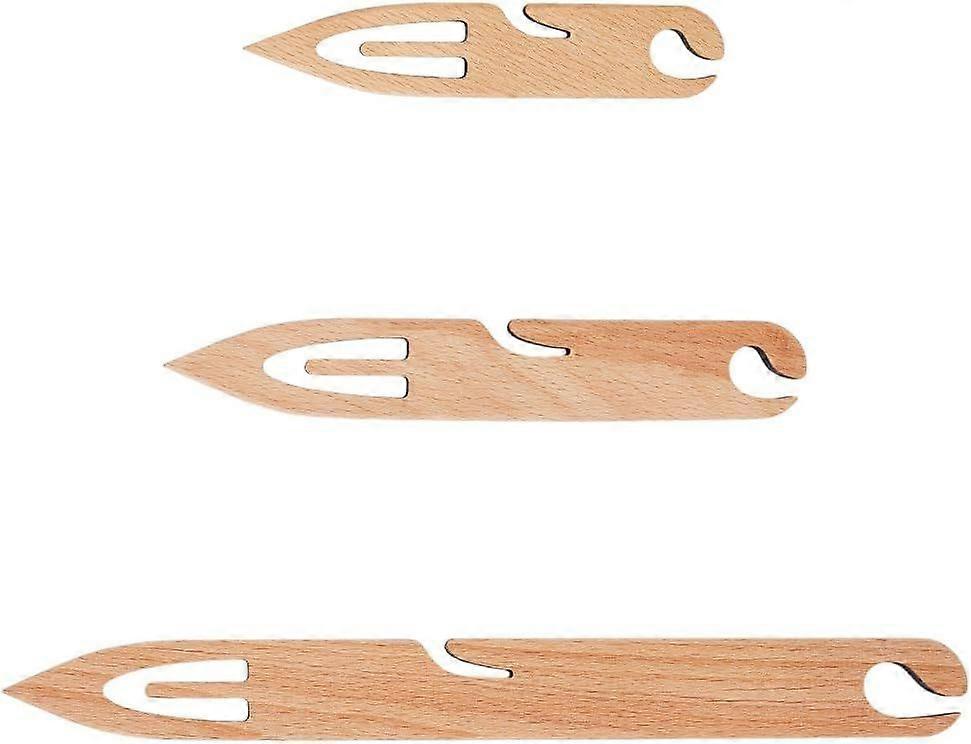 3Pcs Beech Wood Weaving Shuttle Knitting Loom Shuttles Handcrafted Knitting Loom Tools for Tapestry DIY Craft Weaving Accessories Pointy