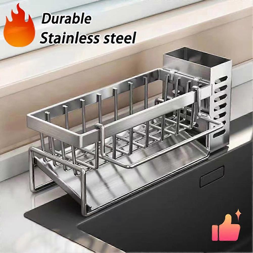 Sink Cleaning Tool Storage Rack Kitchen Multi-Function Drain Rack Sponge Cleaner Storage Rack Rag Rack
