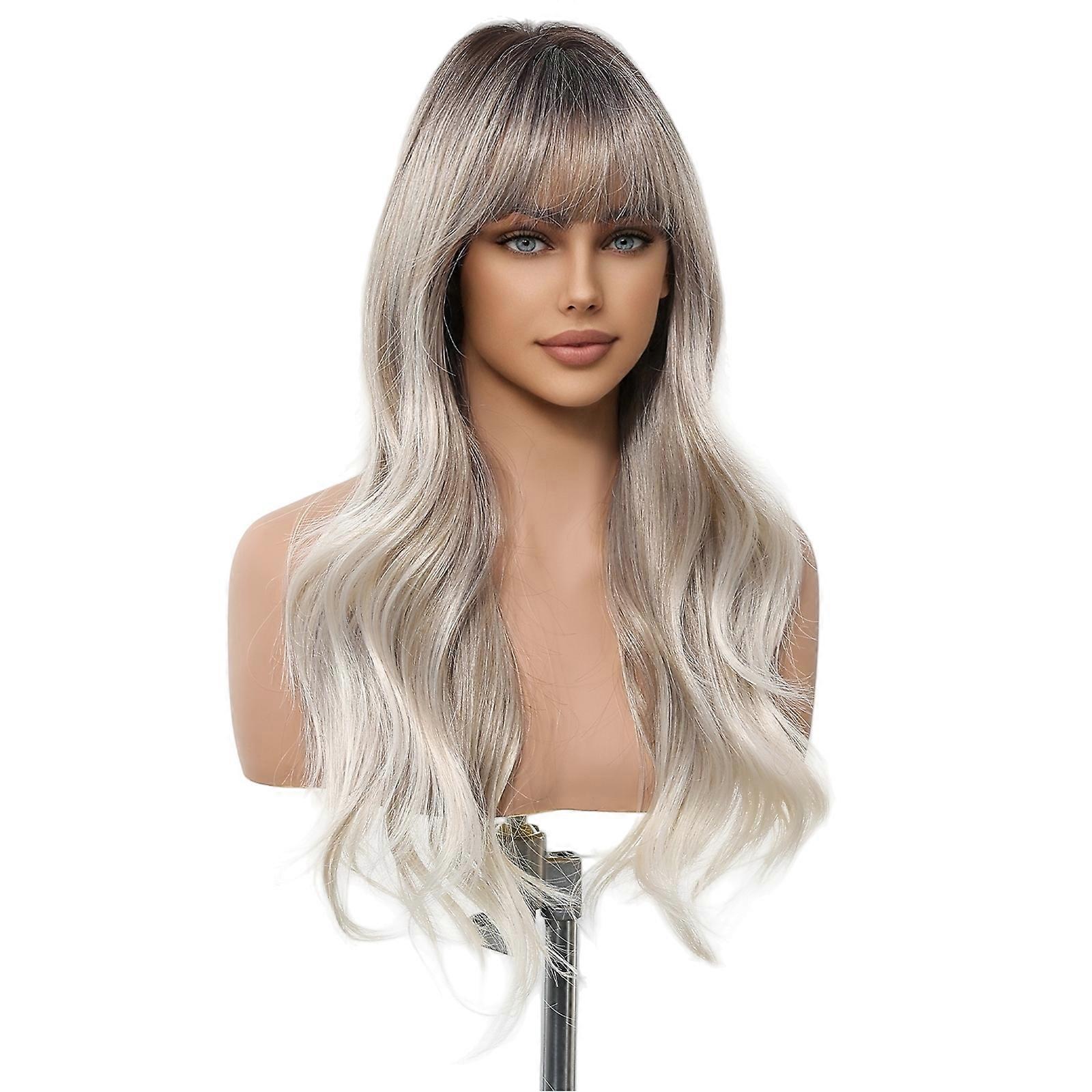 Ombre Sliver Heat-Resistant Synthetic Wig for Women – Natural Appearance and Easy Maintenance