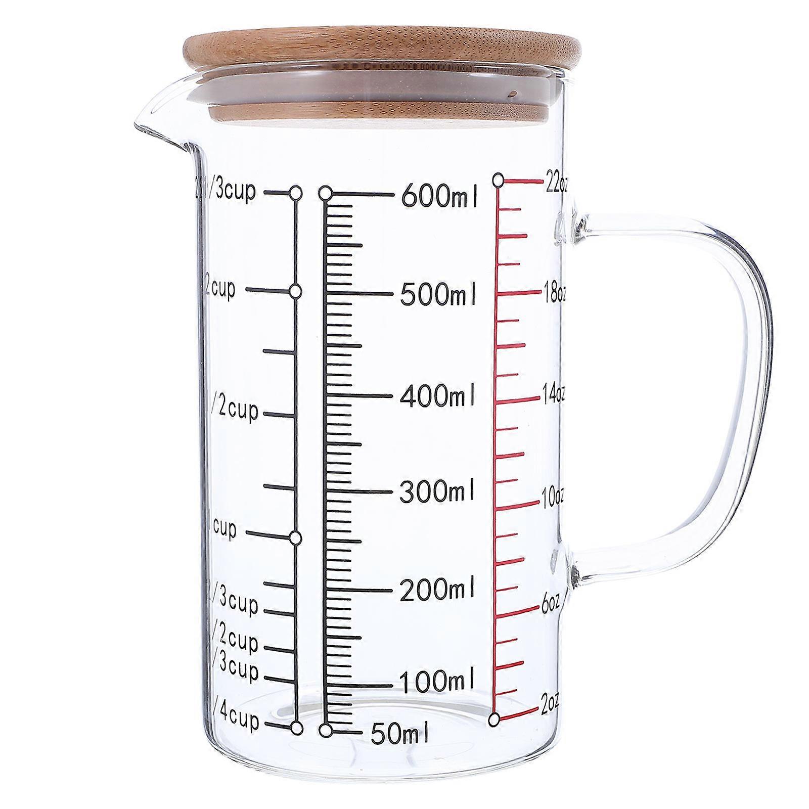Transparent Glass Measuring Cup with Handle for Cooking Use 600Ml