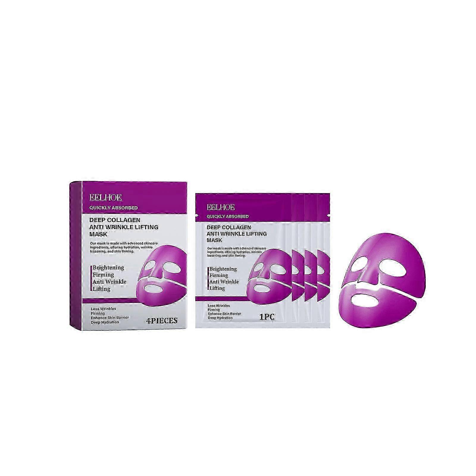 Deep Hydrating Collagen Facial Mask Set  Anti-Aging & Rejuvenation (4 Pieces)