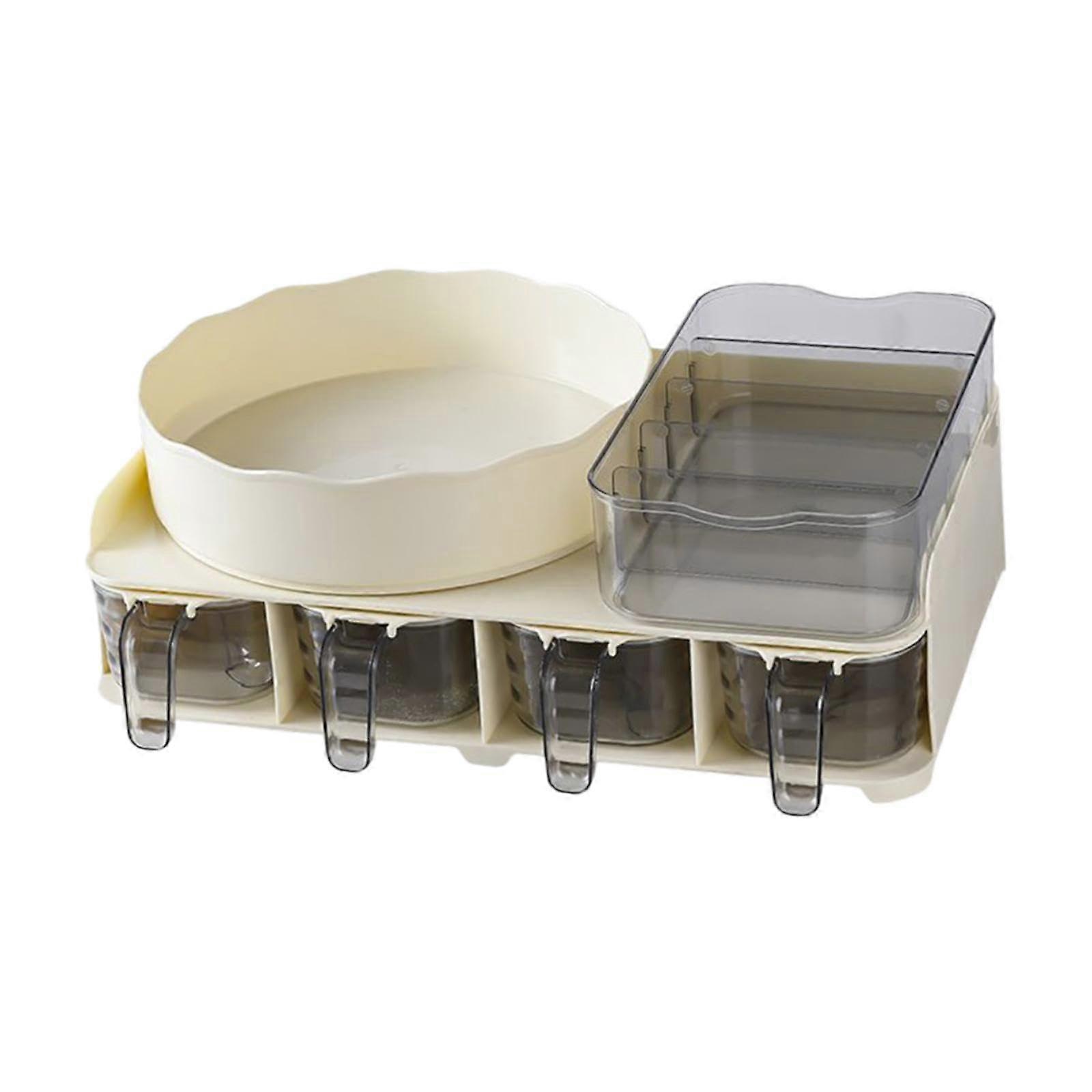 Spice Rack Set with Jars, Compact Kitchen Spice Organizer for Countertop, SpaceSaving Design