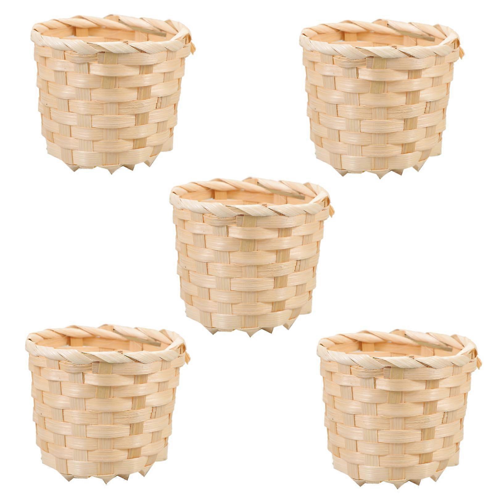 5Pcs Woven Storage Basket Set for Fruit and Snacks Home Organization Decorative Kitchen Use