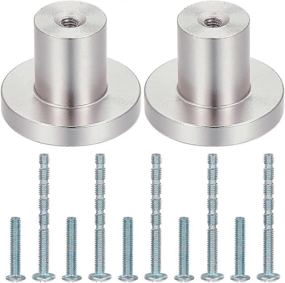 10 Sets Silver Round Drawer Knob Metal Aluminum que Mushroom Solid Kitchen Cabinet Hardware Pulls Knobs Handle with Screws for Bathroom Cupboard Chest