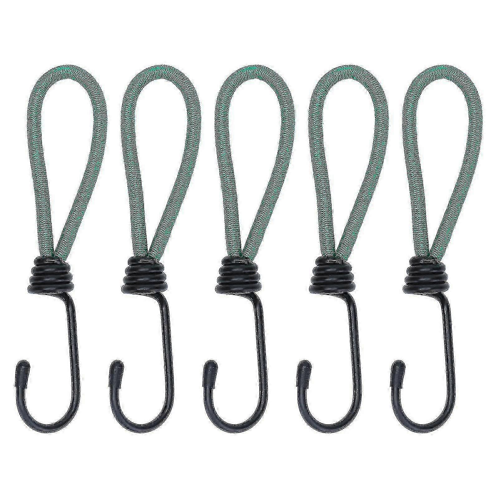 5 Pieces Bungee Hook, Tarp Bungee Hook Elastic Bungee Cords Camping With Hook, Bungee Strap For Tarps