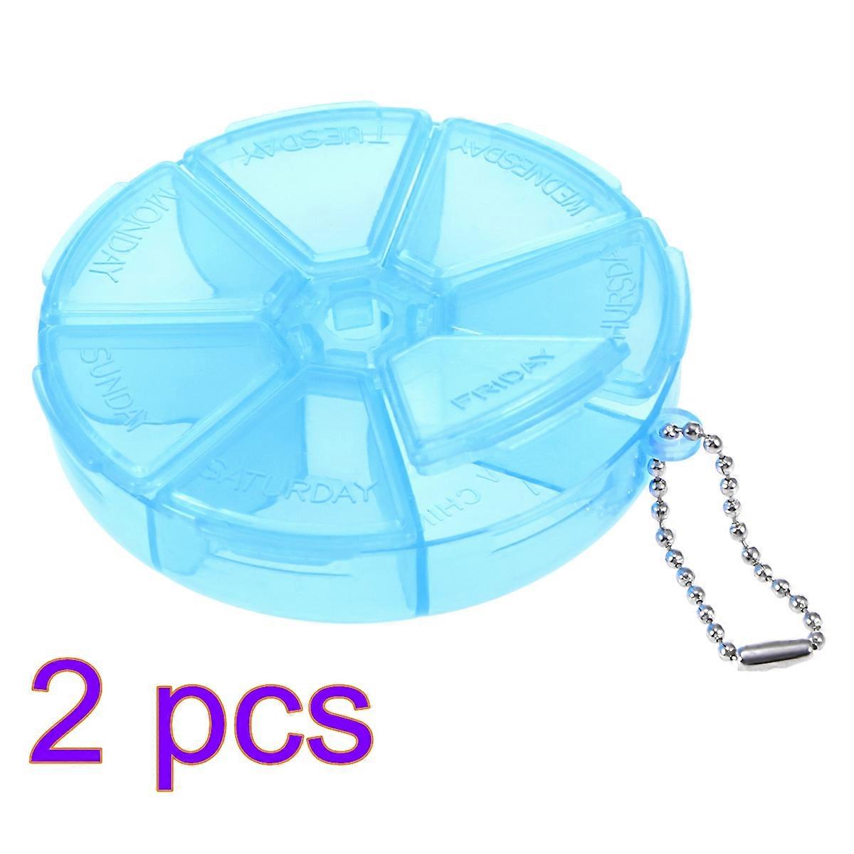 Weekly Organizer Round Pill Box for Storage with 7 Compartments