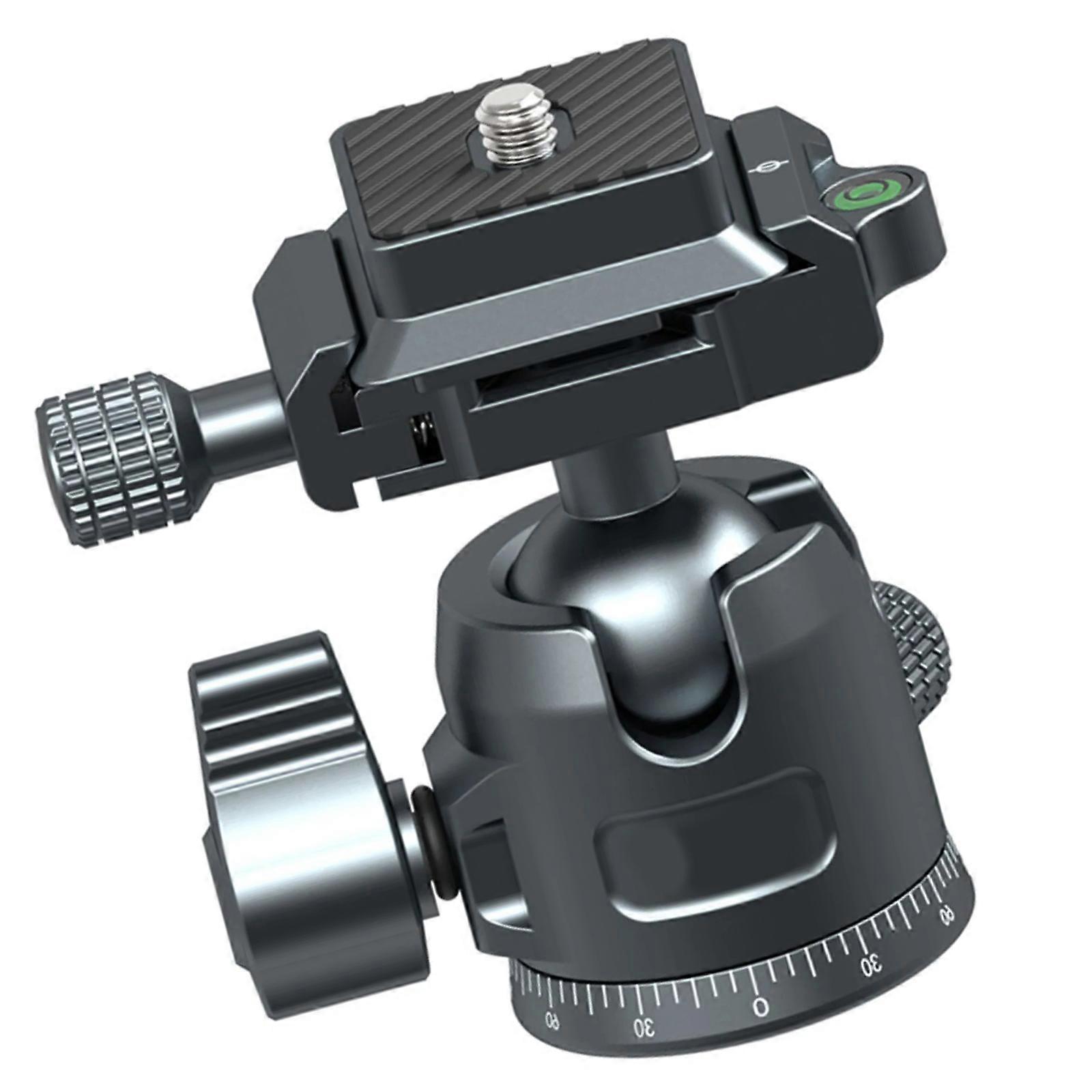 Camera Tripod Ballhead High Precise Aluminum Alloy Ball Head Mount With 3/8 Base To 1/4 Screw Quick Release Plate Multicolor