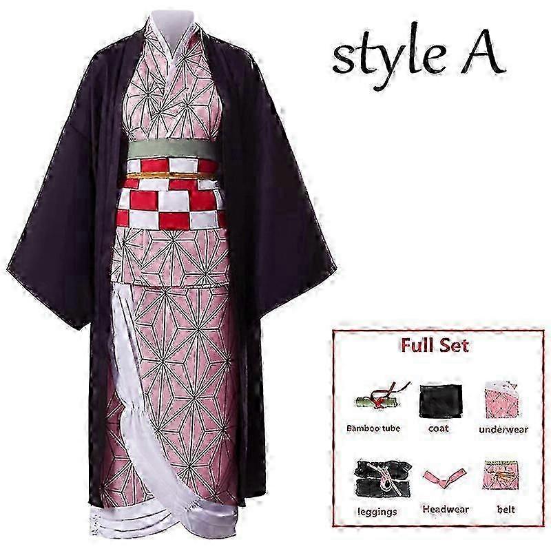 Anime Cosplay Uniform for Nezuko Kamado Full Set with Props
