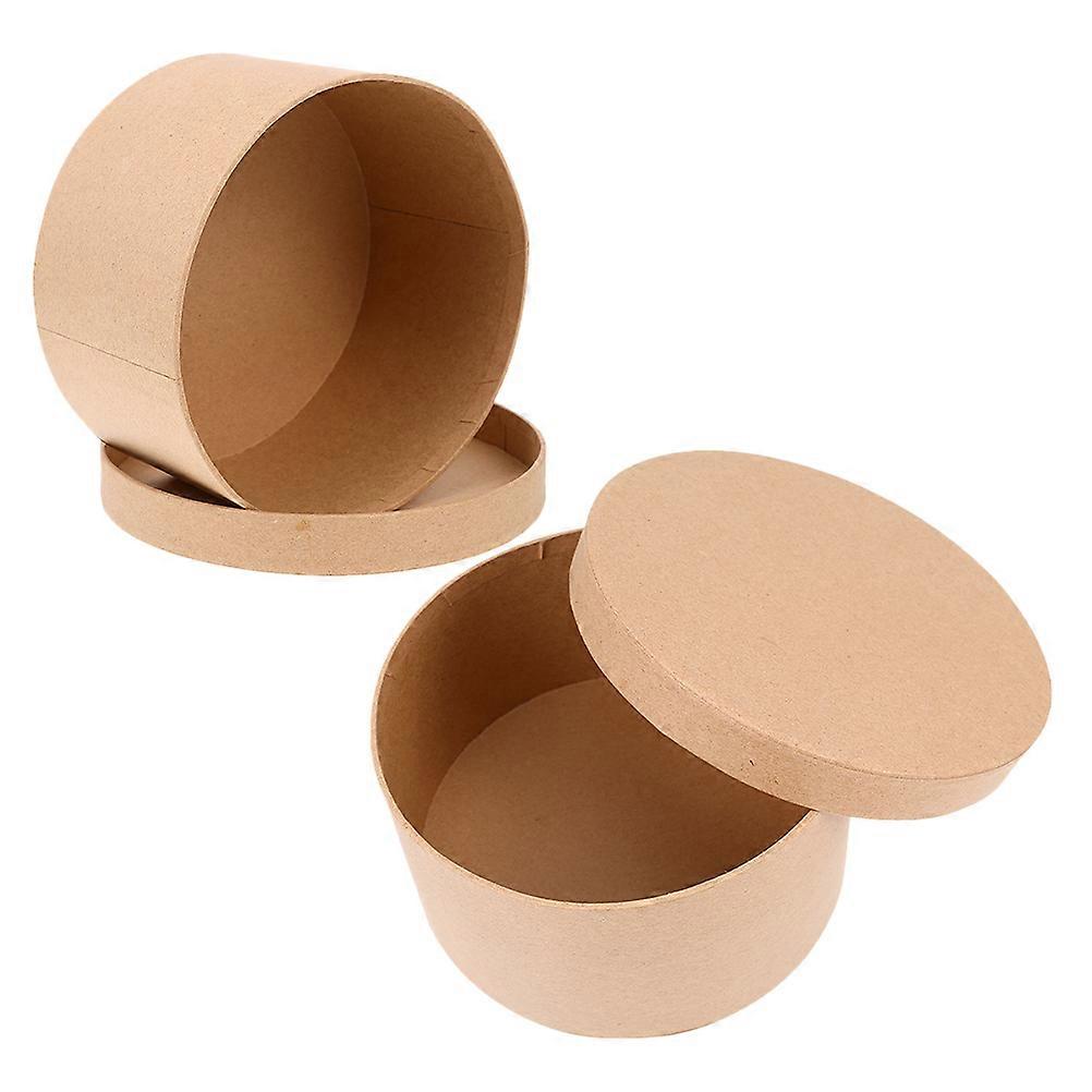 Khaki Paper Boxes for Jewelry and Candy Packaging 2Pcs
