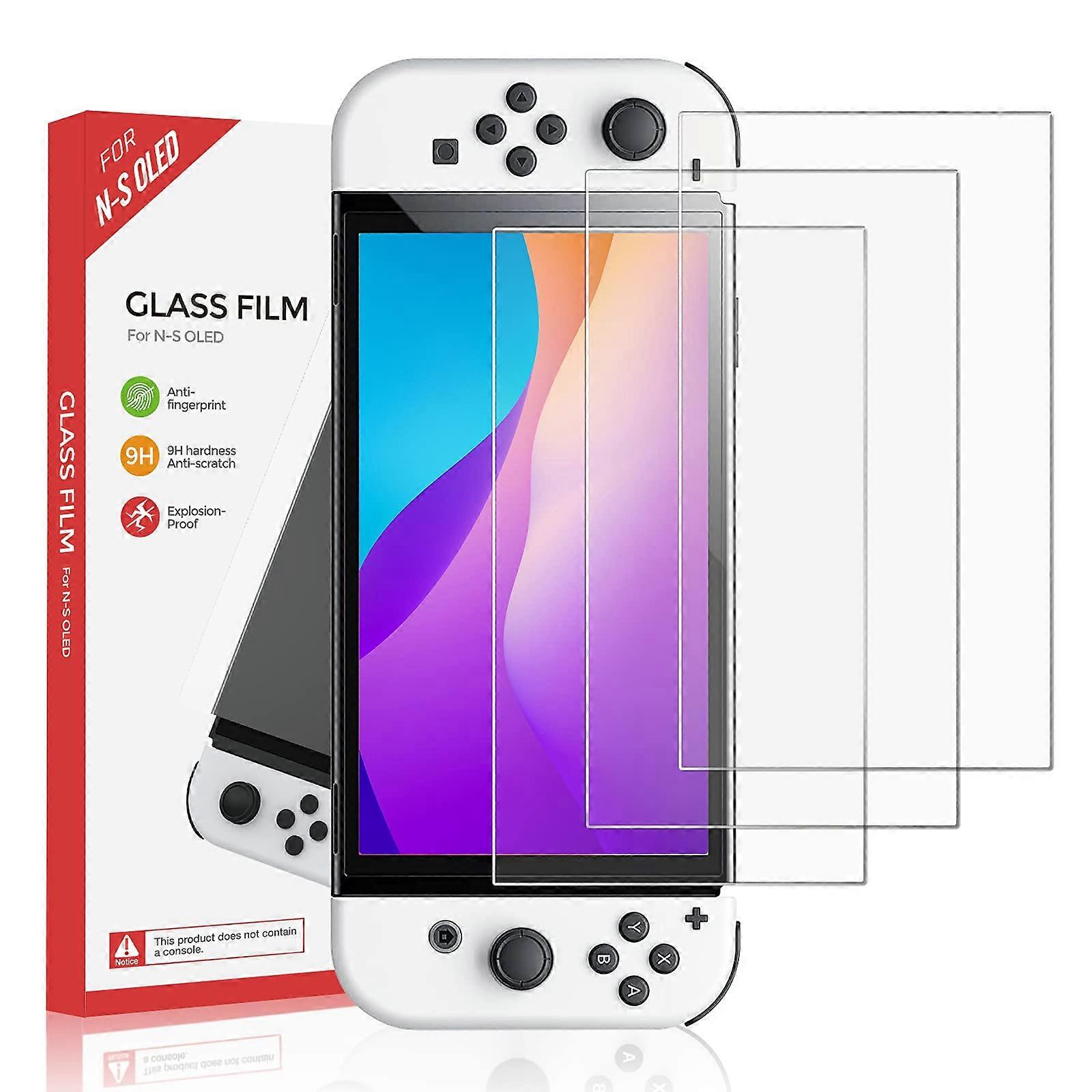 9H Tempered Glass Screen Protector 3 Pack UltraThin AntiScratch for Nintendo Switch OLED